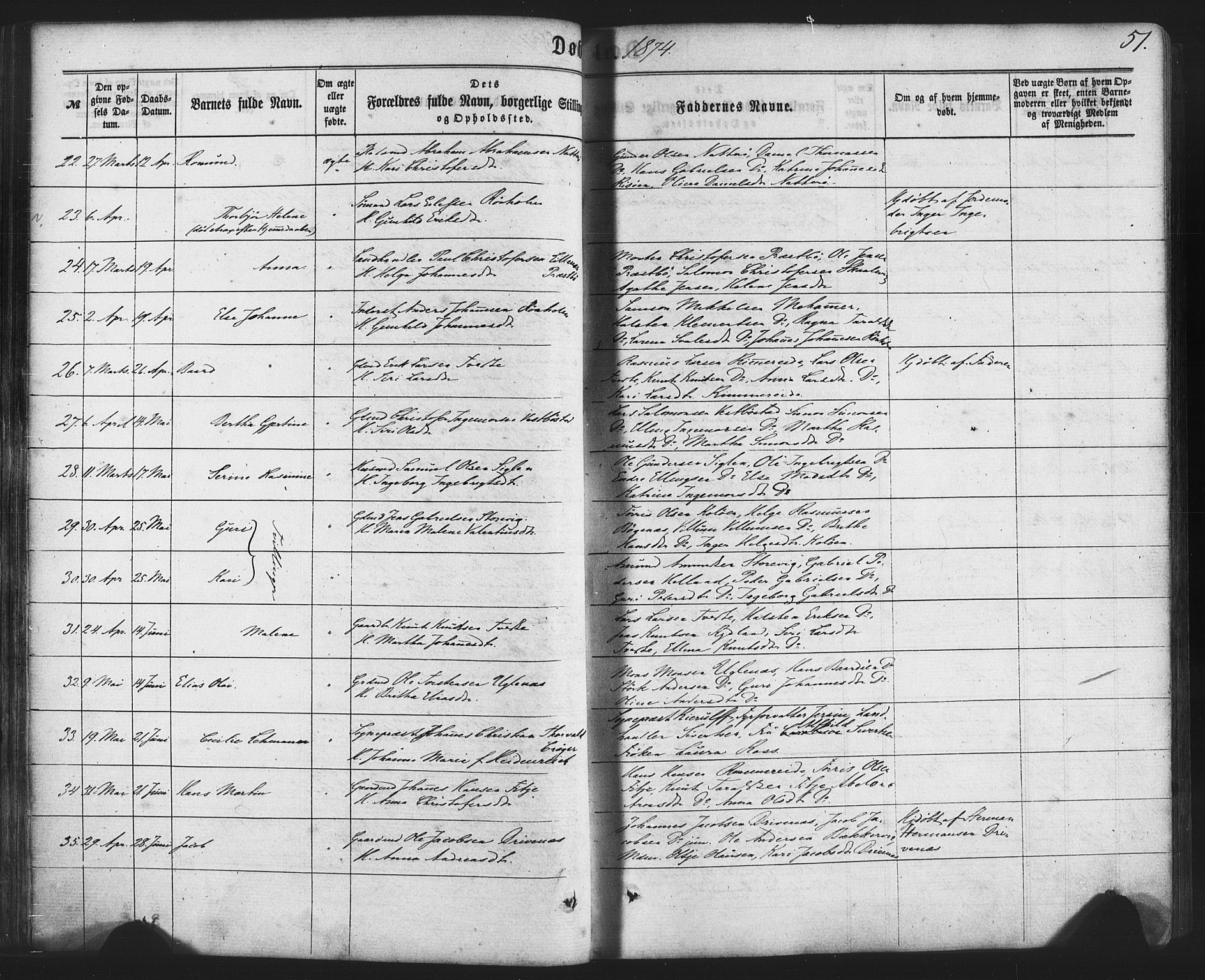 Fitjar sokneprestembete, AV/SAB-A-99926: Ministerialbok nr. A 1, 1862-1881, s. 51
