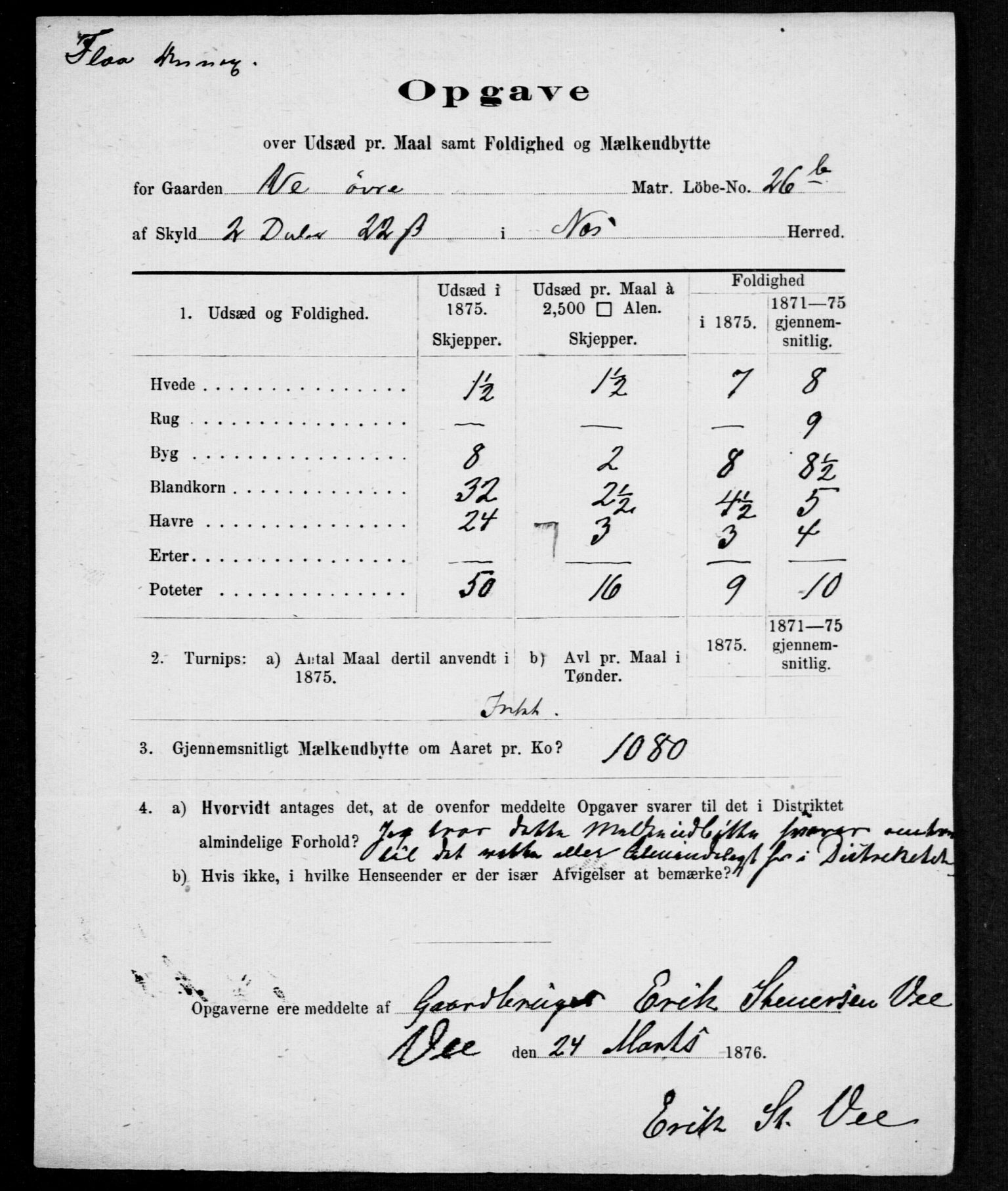 Statistisk sentralbyrå, Næringsøkonomiske emner, Generelt - Amtmennenes femårsberetninger, RA/S-2233/F/Fa/L0036: --, 1875, s. 3