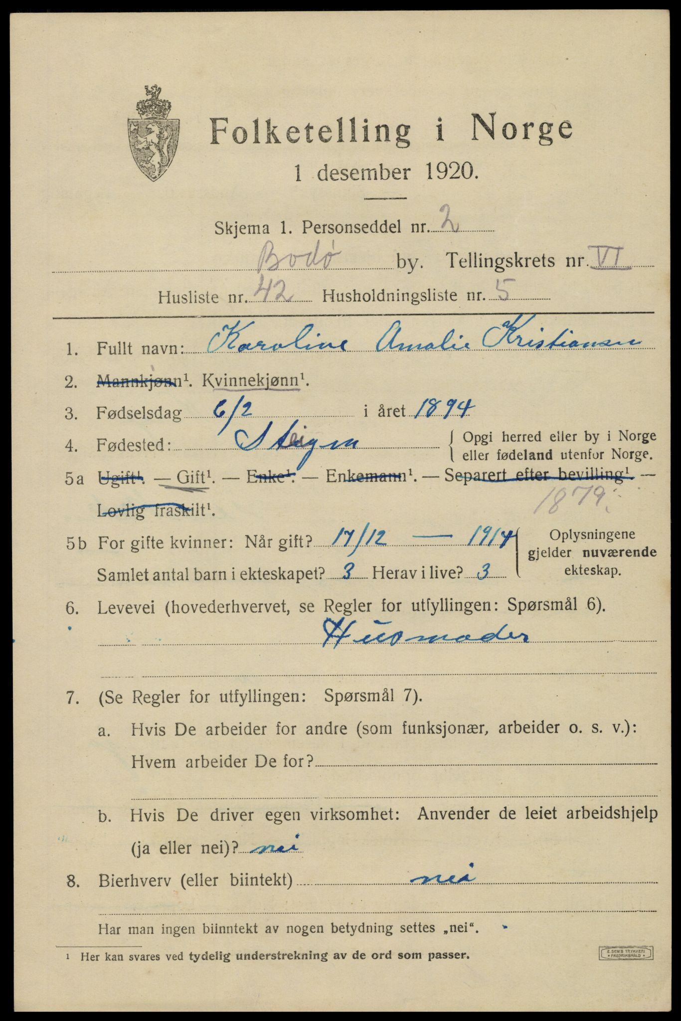 SAT, Folketelling 1920 for 1804 Bodø kjøpstad, 1920, s. 10427