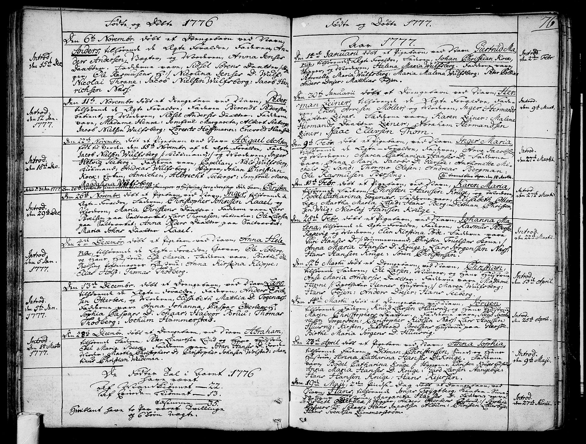 Tønsberg kirkebøker, AV/SAKO-A-330/F/Fa/L0002: Ministerialbok nr. I 2, 1760-1796, s. 76