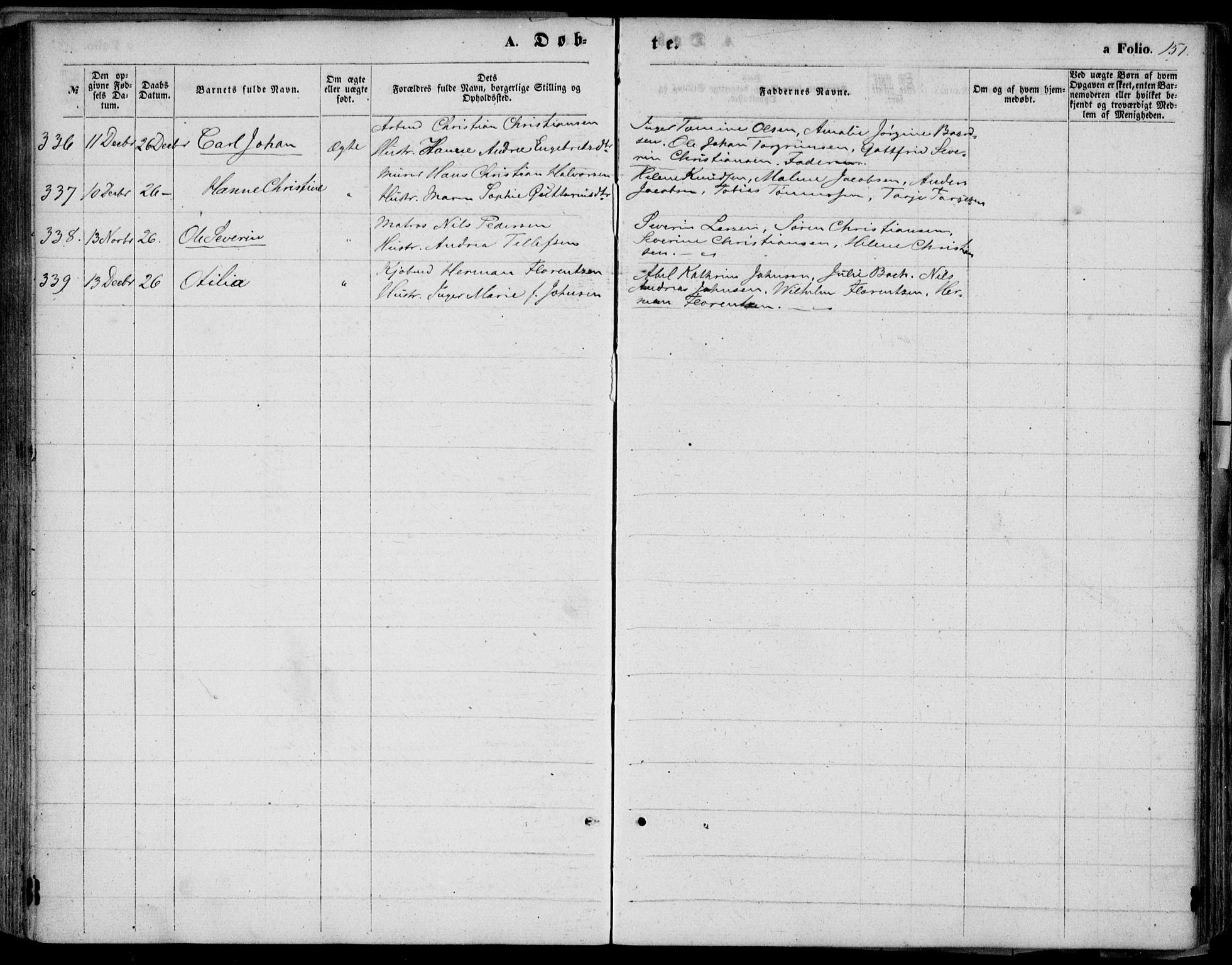 Kristiansand domprosti, AV/SAK-1112-0006/F/Fb/L0012: Klokkerbok nr. B 12, 1861-1870, s. 151