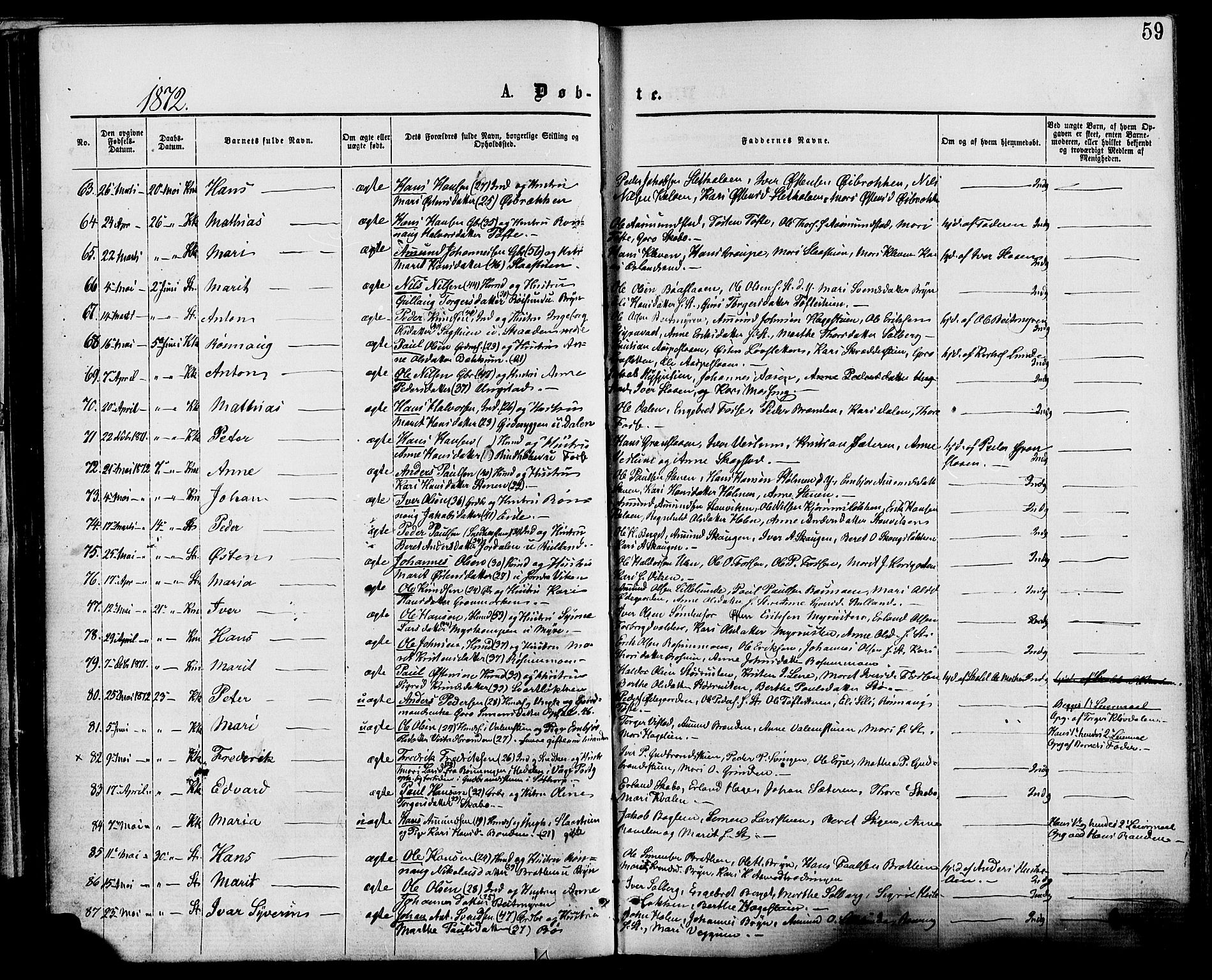 Nord-Fron prestekontor, AV/SAH-PREST-080/H/Ha/Haa/L0002: Ministerialbok nr. 2, 1865-1883, s. 59