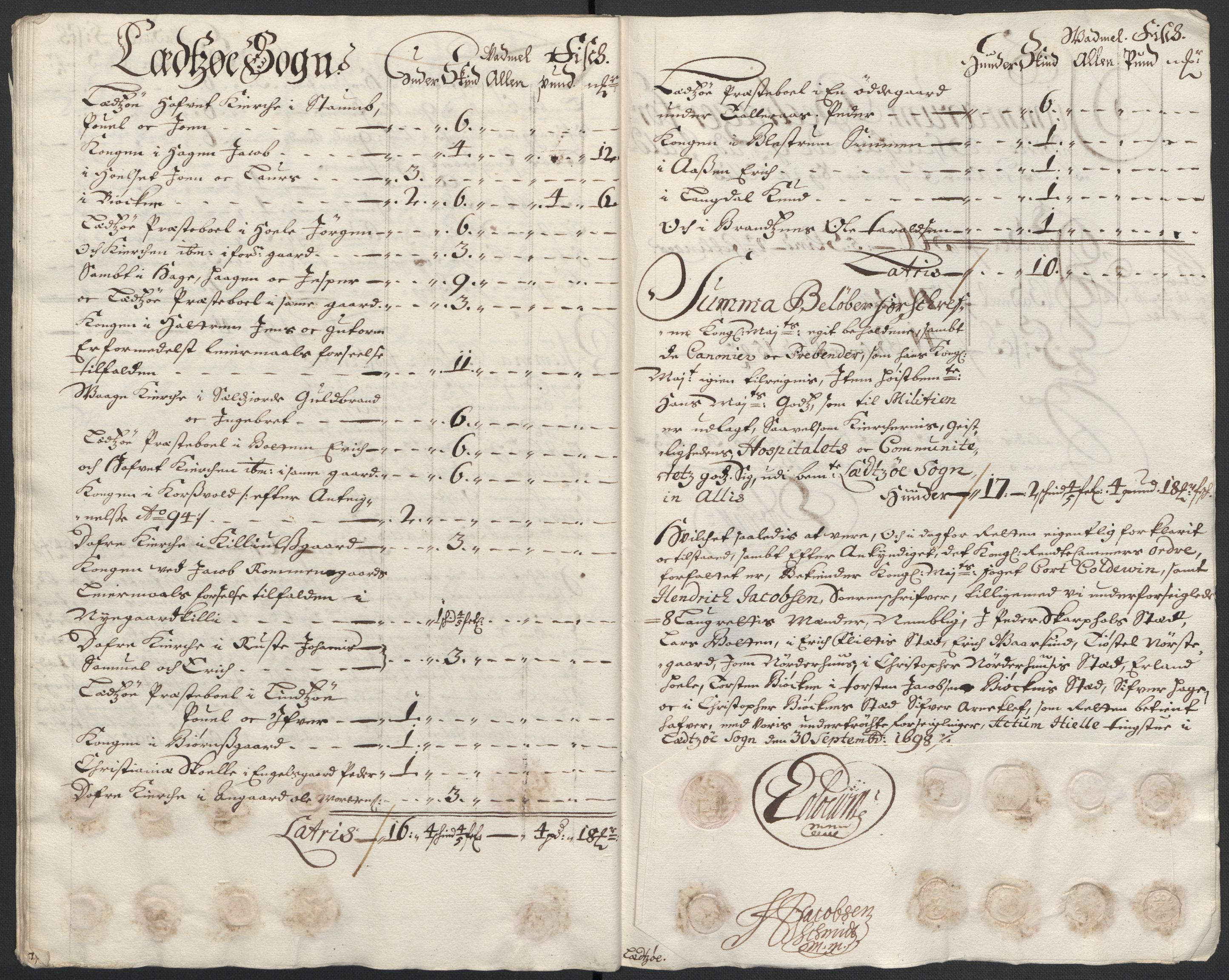 Rentekammeret inntil 1814, Reviderte regnskaper, Fogderegnskap, AV/RA-EA-4092/R17/L1171: Fogderegnskap Gudbrandsdal, 1698, s. 210