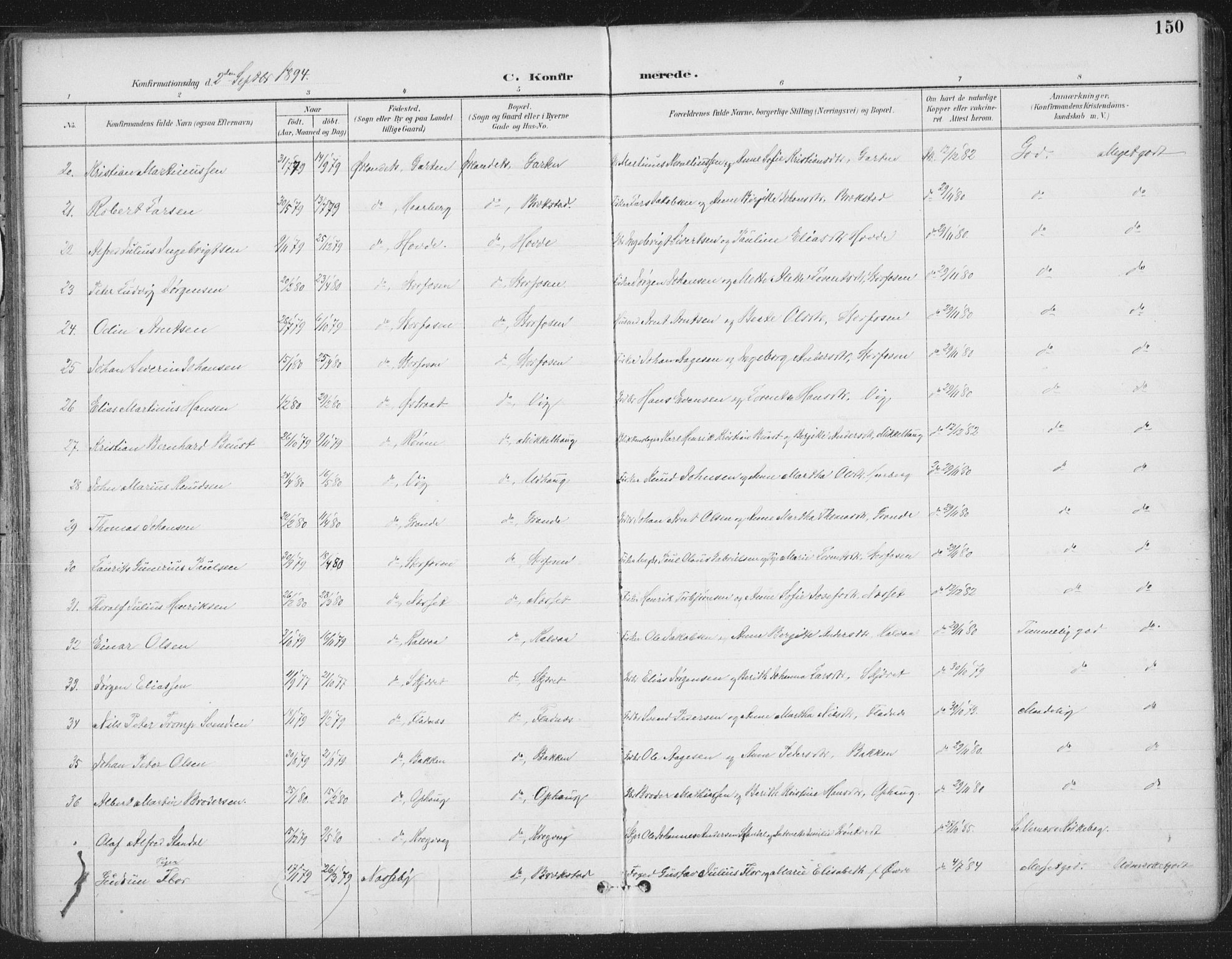 Ministerialprotokoller, klokkerbøker og fødselsregistre - Sør-Trøndelag, SAT/A-1456/659/L0743: Ministerialbok nr. 659A13, 1893-1910, s. 150