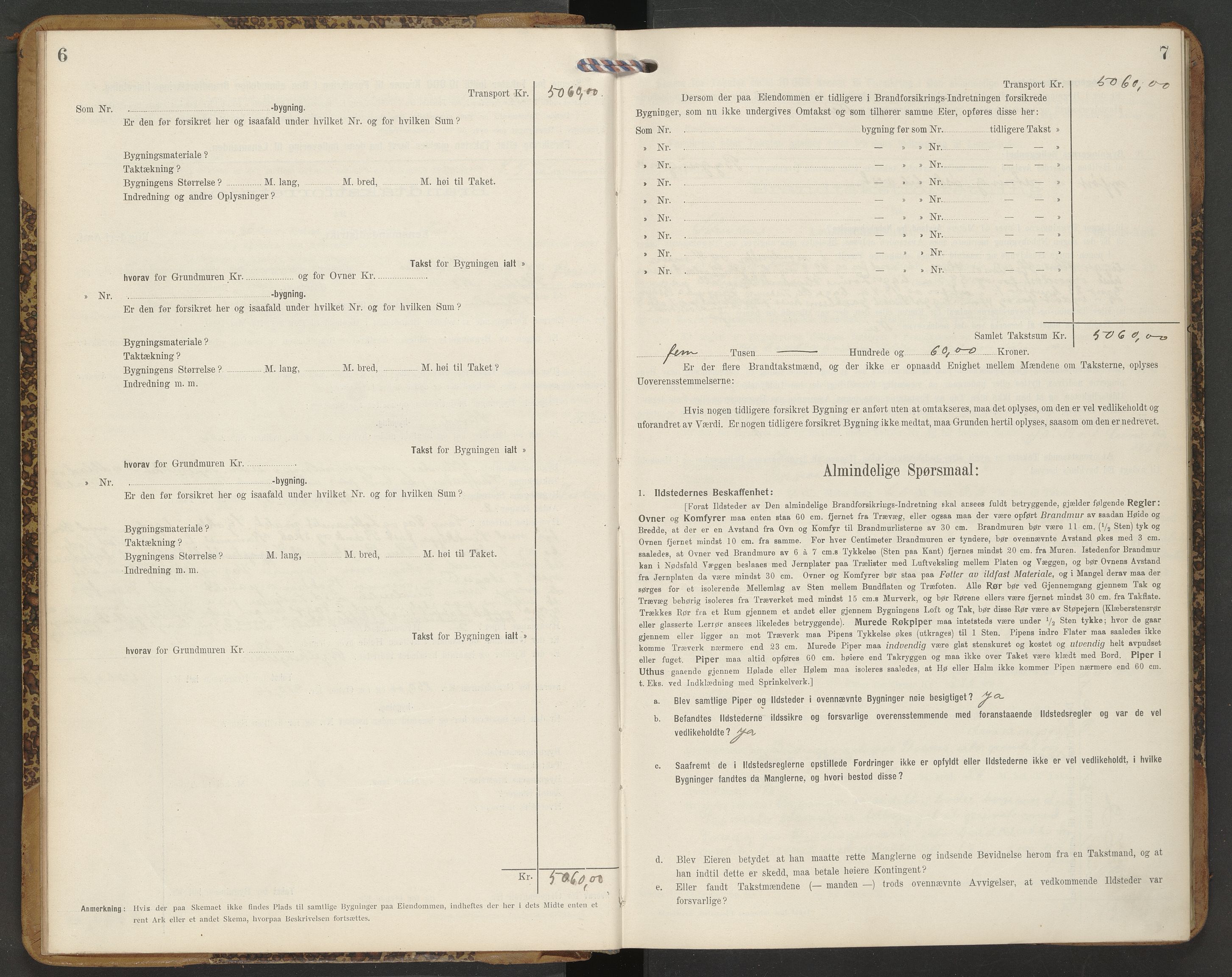 Norges Brannkasse Strinda, AV/SAT-A-5516/Fb/L0005: Branntakstprotokoll, 1913-1918