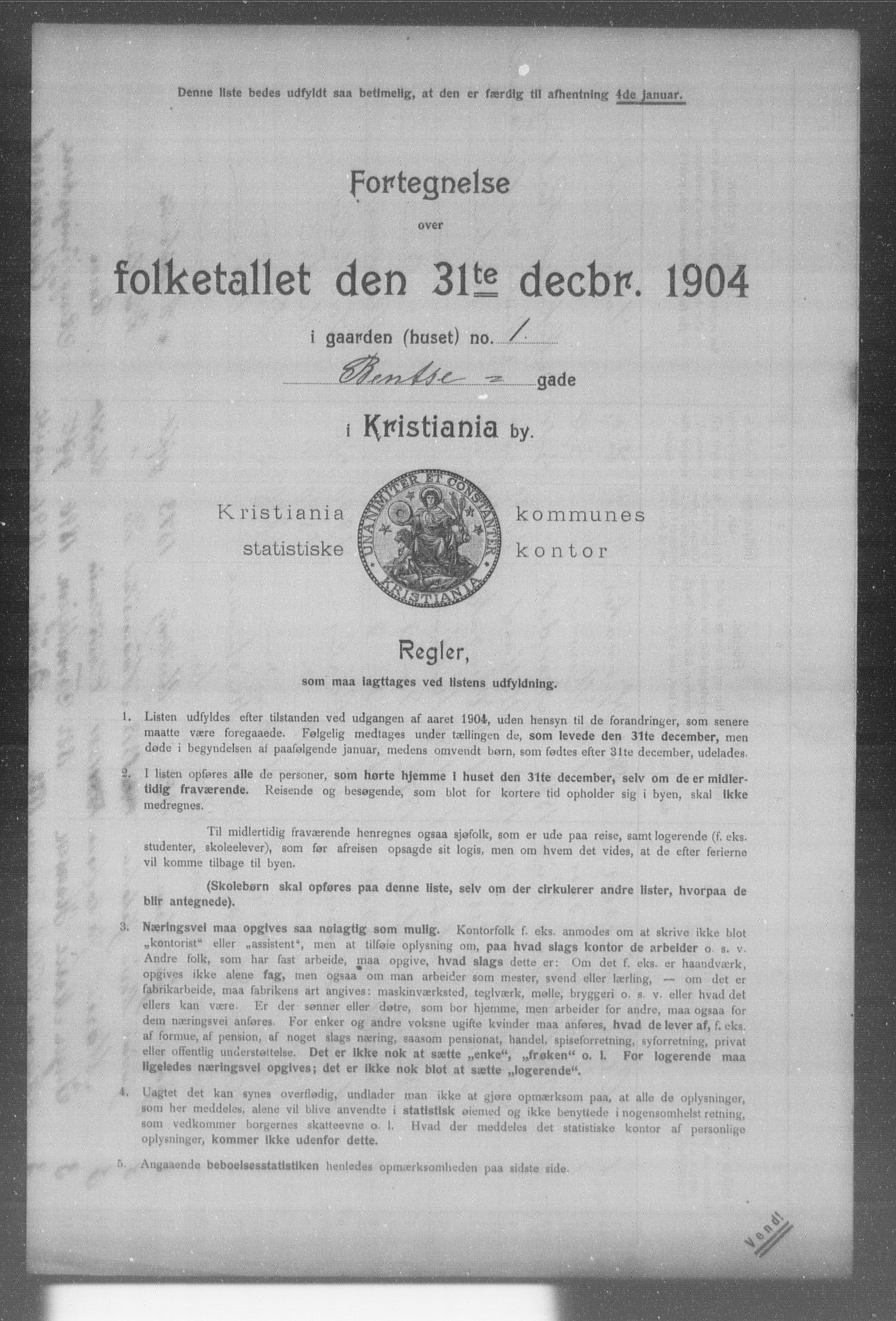 OBA, Kommunal folketelling 31.12.1904 for Kristiania kjøpstad, 1904, s. 843