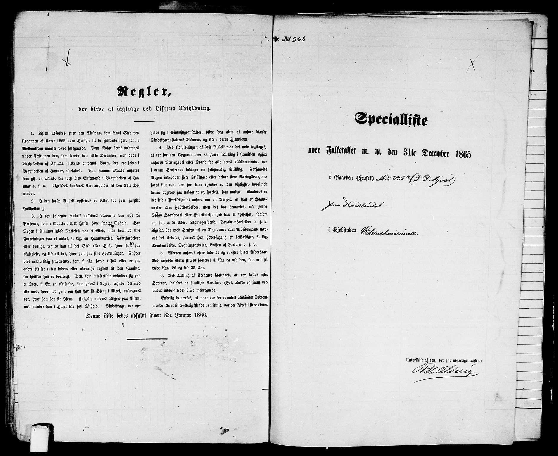 RA, Folketelling 1865 for 1503B Kristiansund prestegjeld, Kristiansund kjøpstad, 1865, s. 506