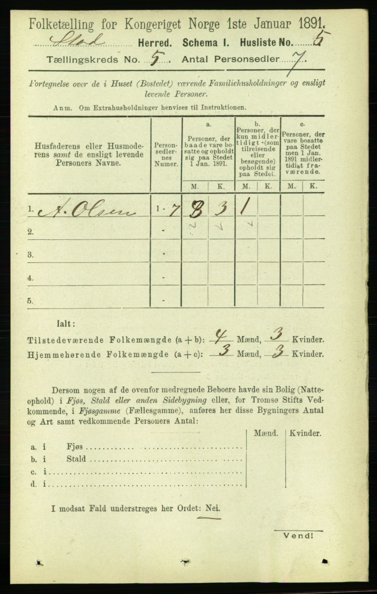 RA, Folketelling 1891 for 1734 Stod herred, 1891, s. 2287