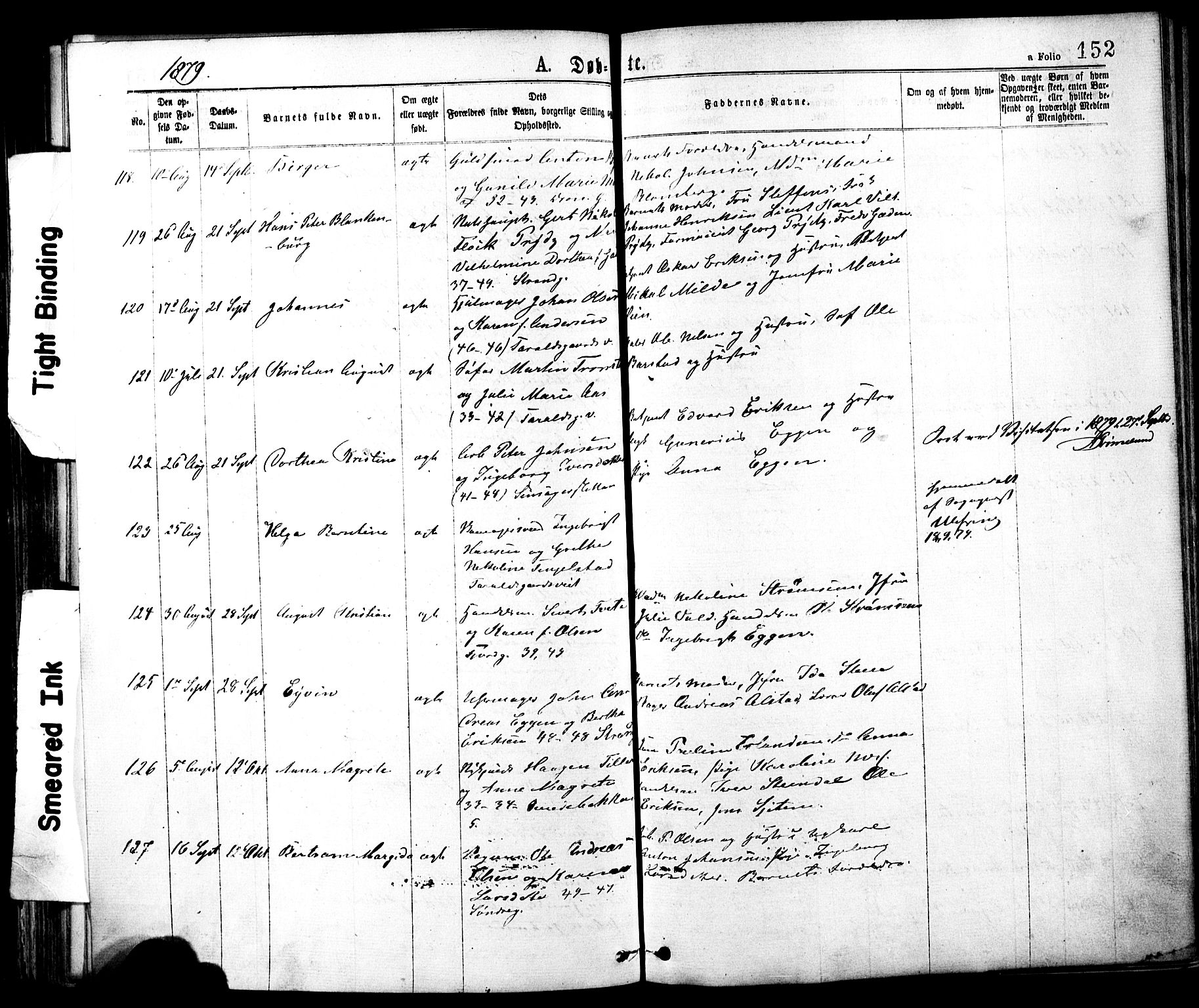 Ministerialprotokoller, klokkerbøker og fødselsregistre - Sør-Trøndelag, SAT/A-1456/602/L0118: Ministerialbok nr. 602A16, 1873-1879, s. 152
