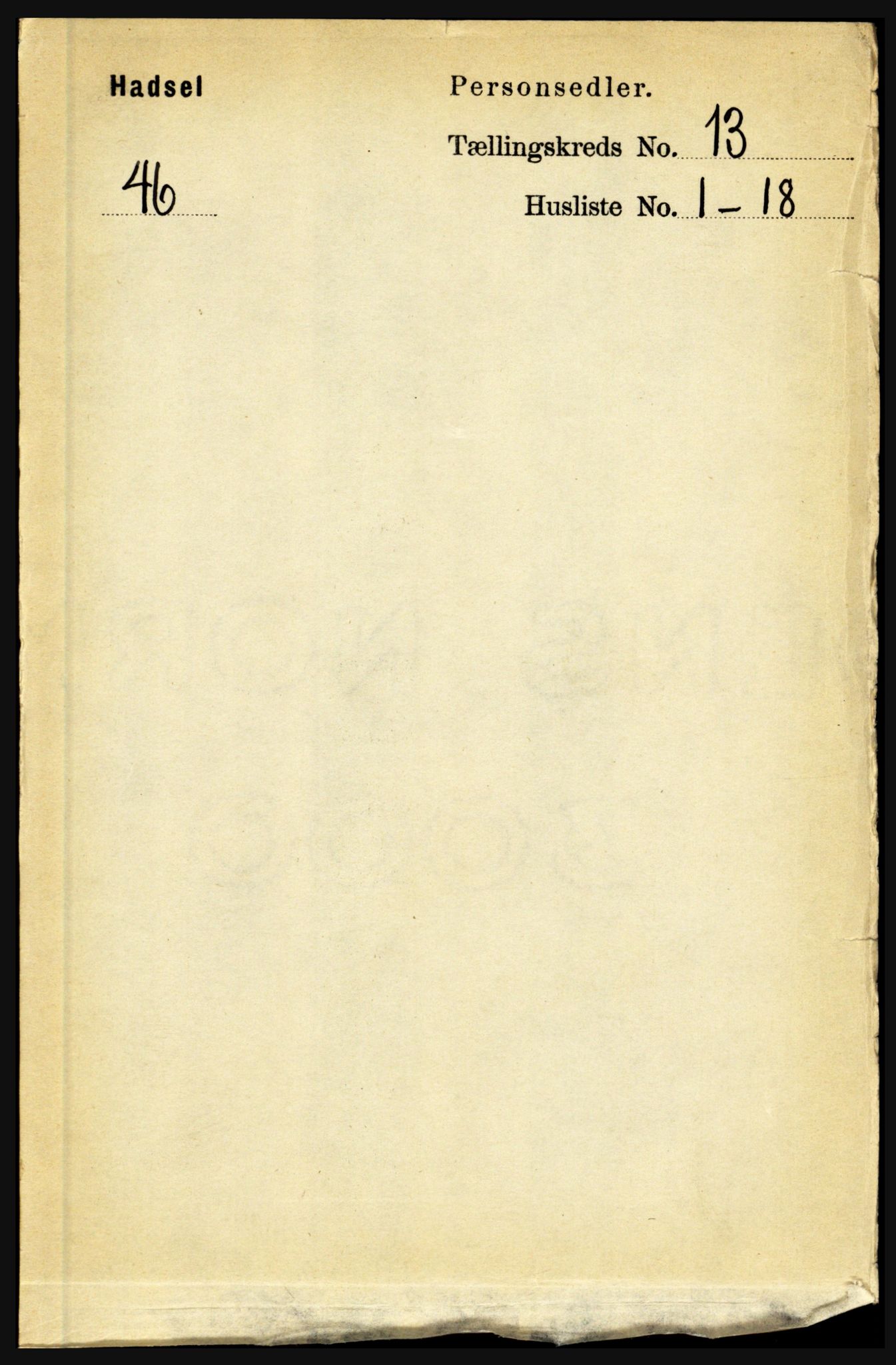 RA, Folketelling 1891 for 1866 Hadsel herred, 1891, s. 5822