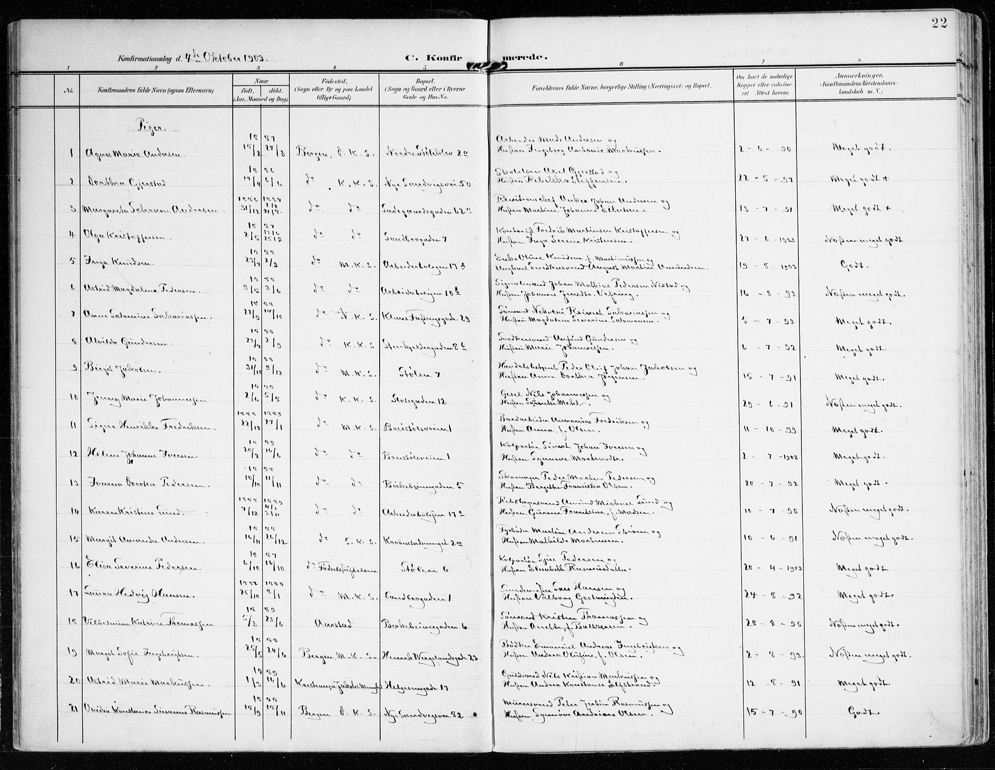 Mariakirken Sokneprestembete, SAB/A-76901/H/Haa/L0014: Ministerialbok nr. C 2, 1900-1916, s. 22