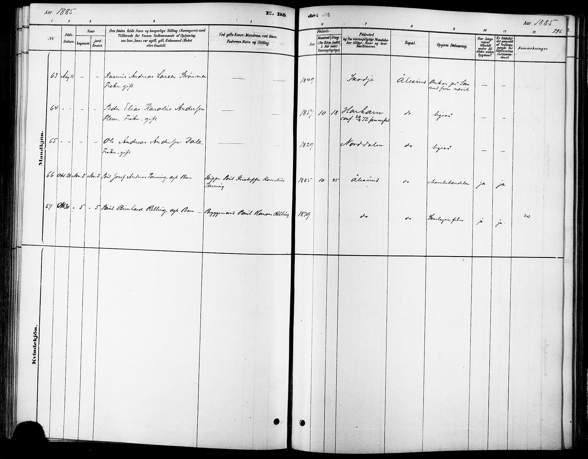 Ministerialprotokoller, klokkerbøker og fødselsregistre - Møre og Romsdal, AV/SAT-A-1454/529/L0454: Ministerialbok nr. 529A04, 1878-1885, s. 296