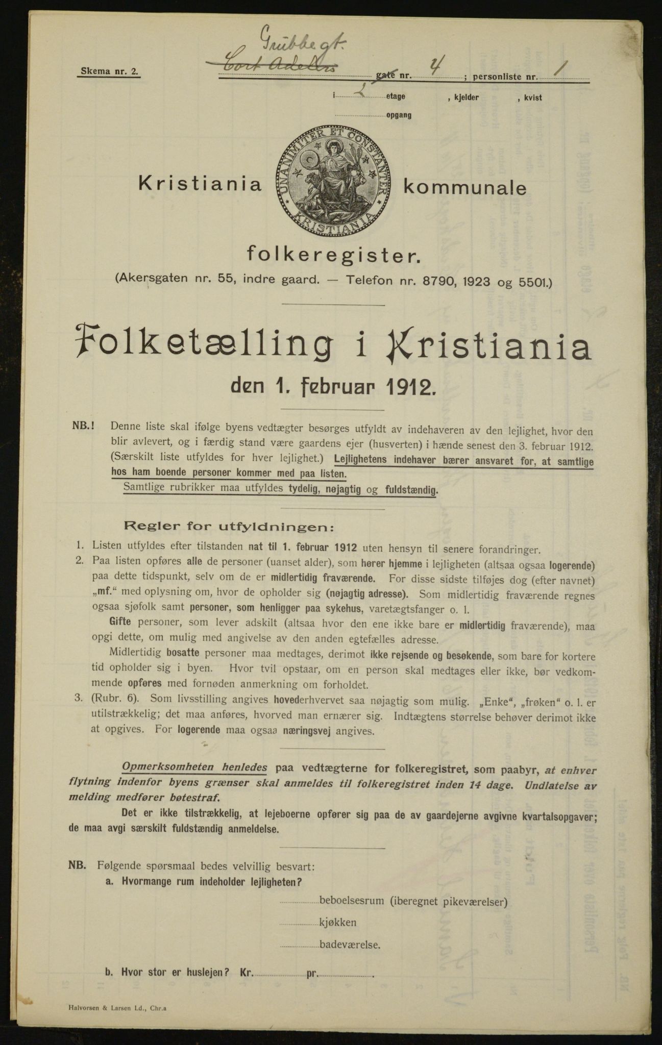 OBA, Kommunal folketelling 1.2.1912 for Kristiania, 1912, s. 30040