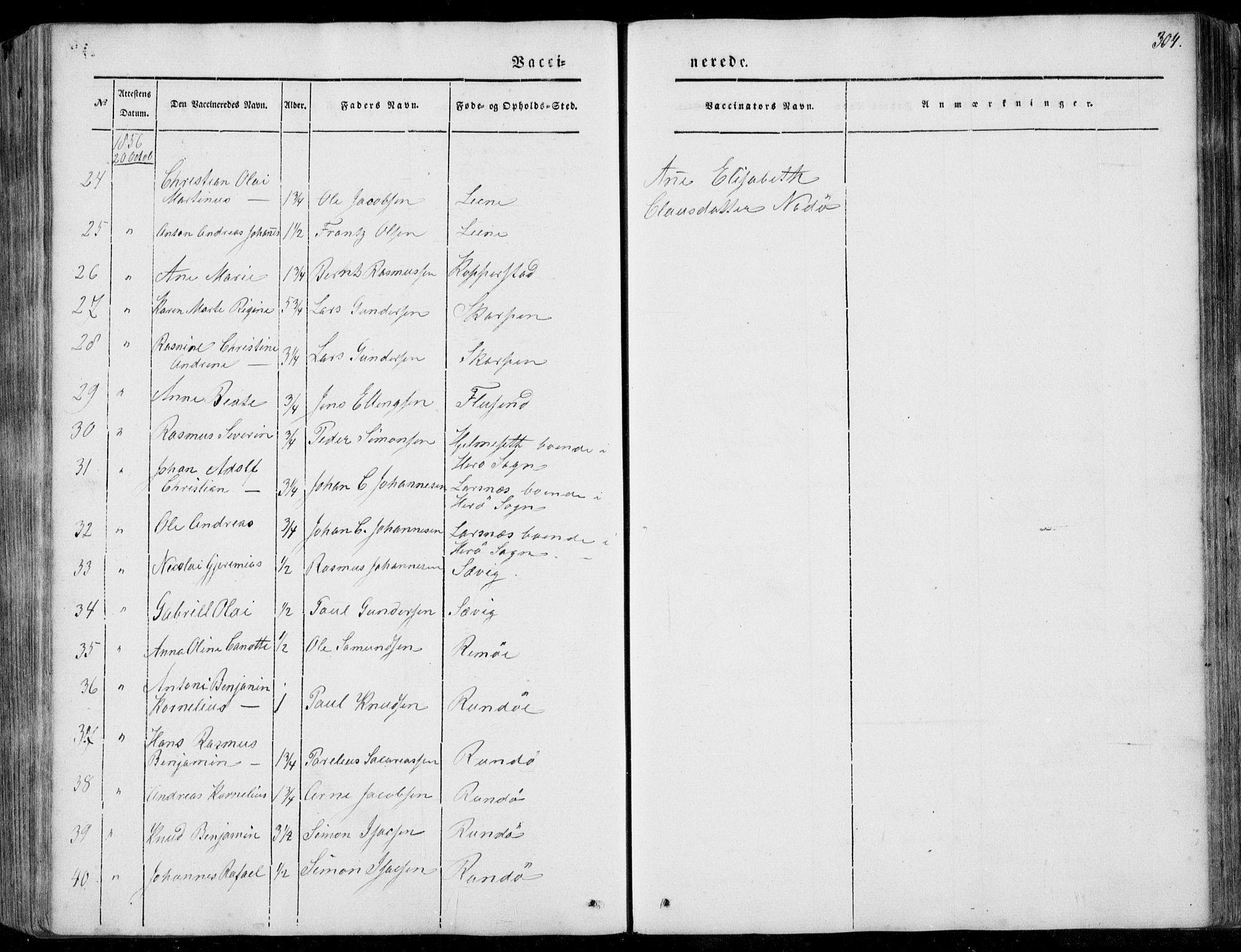 Ministerialprotokoller, klokkerbøker og fødselsregistre - Møre og Romsdal, AV/SAT-A-1454/507/L0070: Ministerialbok nr. 507A05, 1842-1873, s. 304