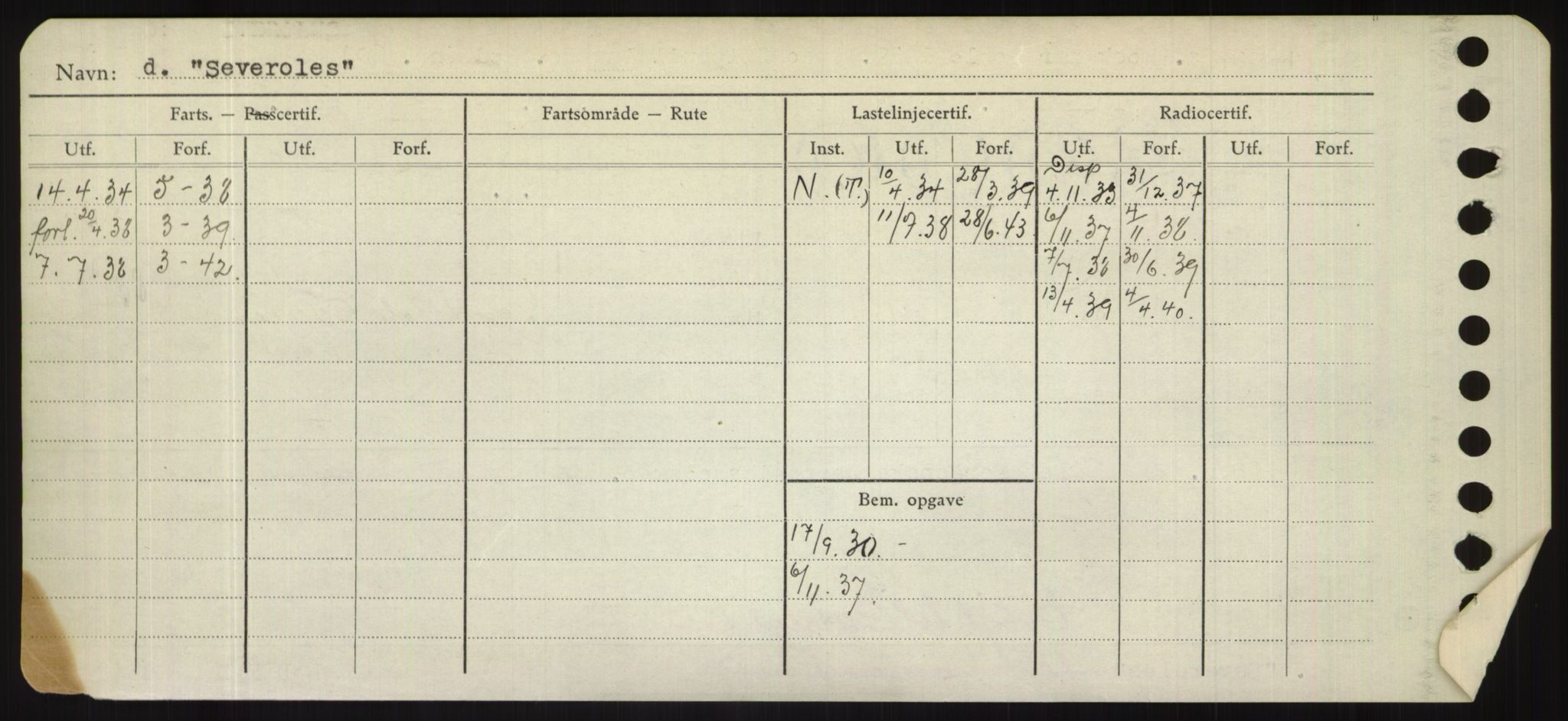 Sjøfartsdirektoratet med forløpere, Skipsmålingen, RA/S-1627/H/Hd/L0032: Fartøy, San-Seve, s. 538