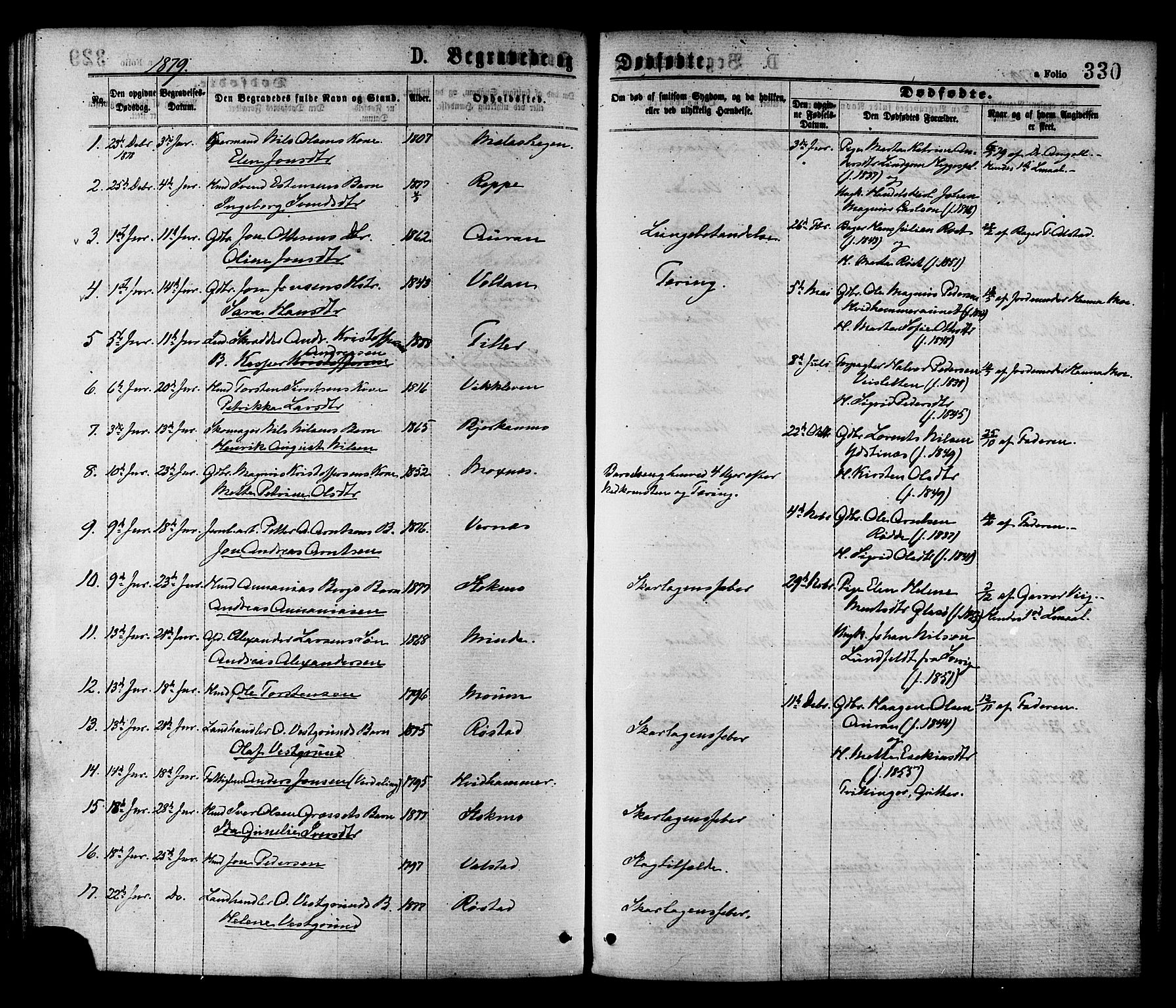 Ministerialprotokoller, klokkerbøker og fødselsregistre - Nord-Trøndelag, AV/SAT-A-1458/709/L0076: Ministerialbok nr. 709A16, 1871-1879, s. 330