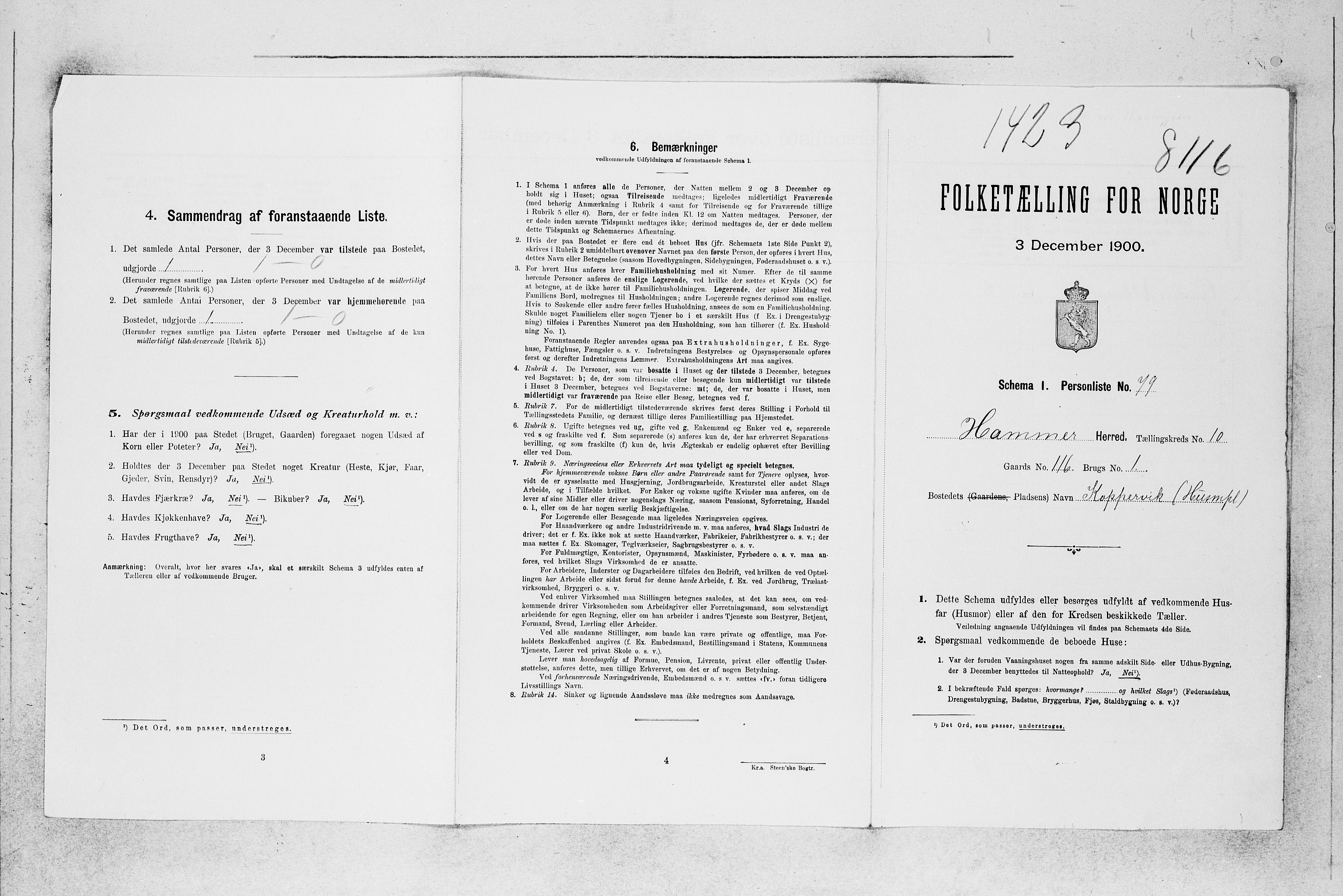 SAB, Folketelling 1900 for 1254 Hamre herred, 1900, s. 82