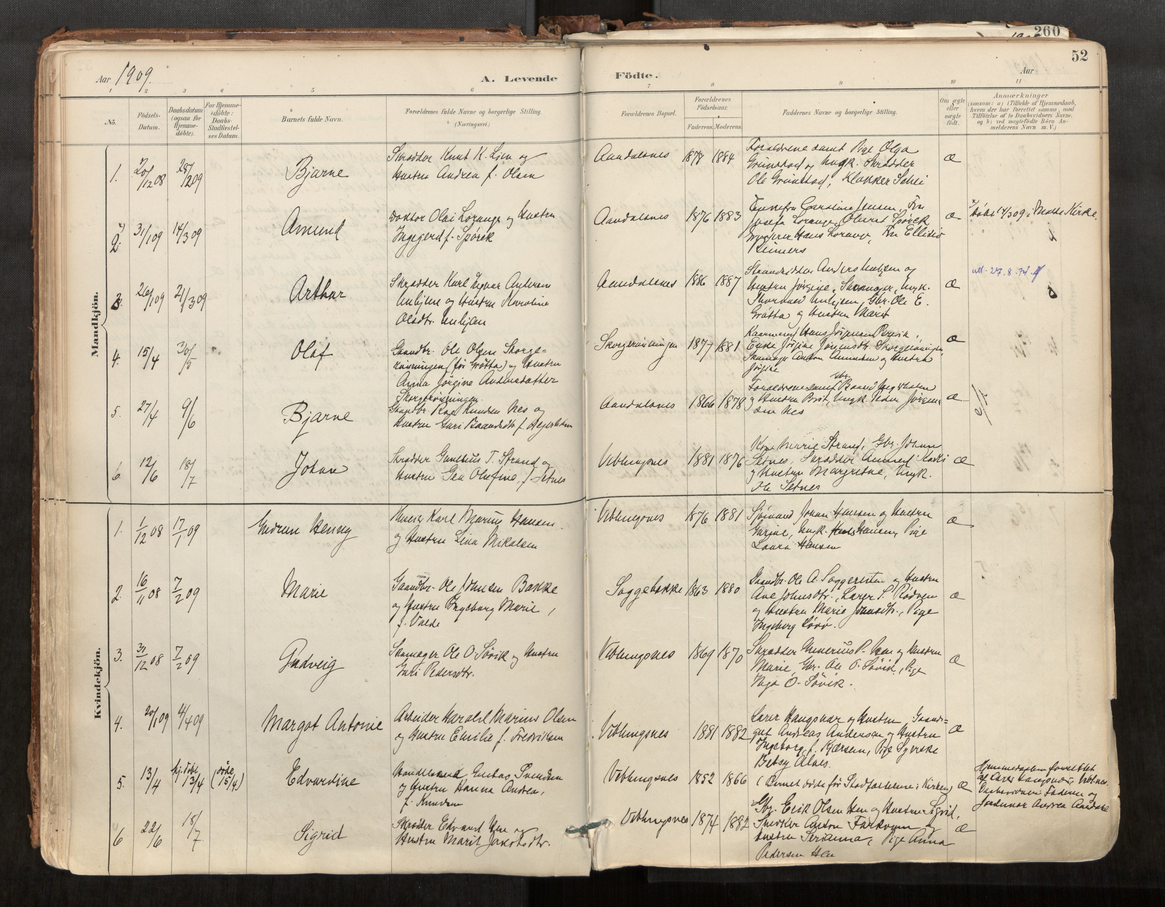 Ministerialprotokoller, klokkerbøker og fødselsregistre - Møre og Romsdal, AV/SAT-A-1454/544/L0585: Ministerialbok nr. 544A06, 1887-1924, s. 52