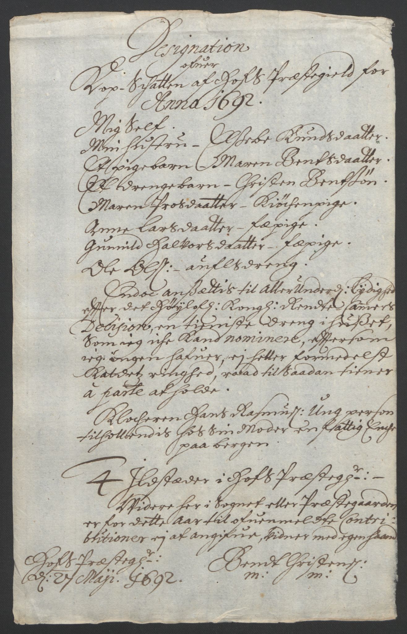 Rentekammeret inntil 1814, Reviderte regnskaper, Fogderegnskap, AV/RA-EA-4092/R32/L1865: Fogderegnskap Jarlsberg grevskap, 1692, s. 286