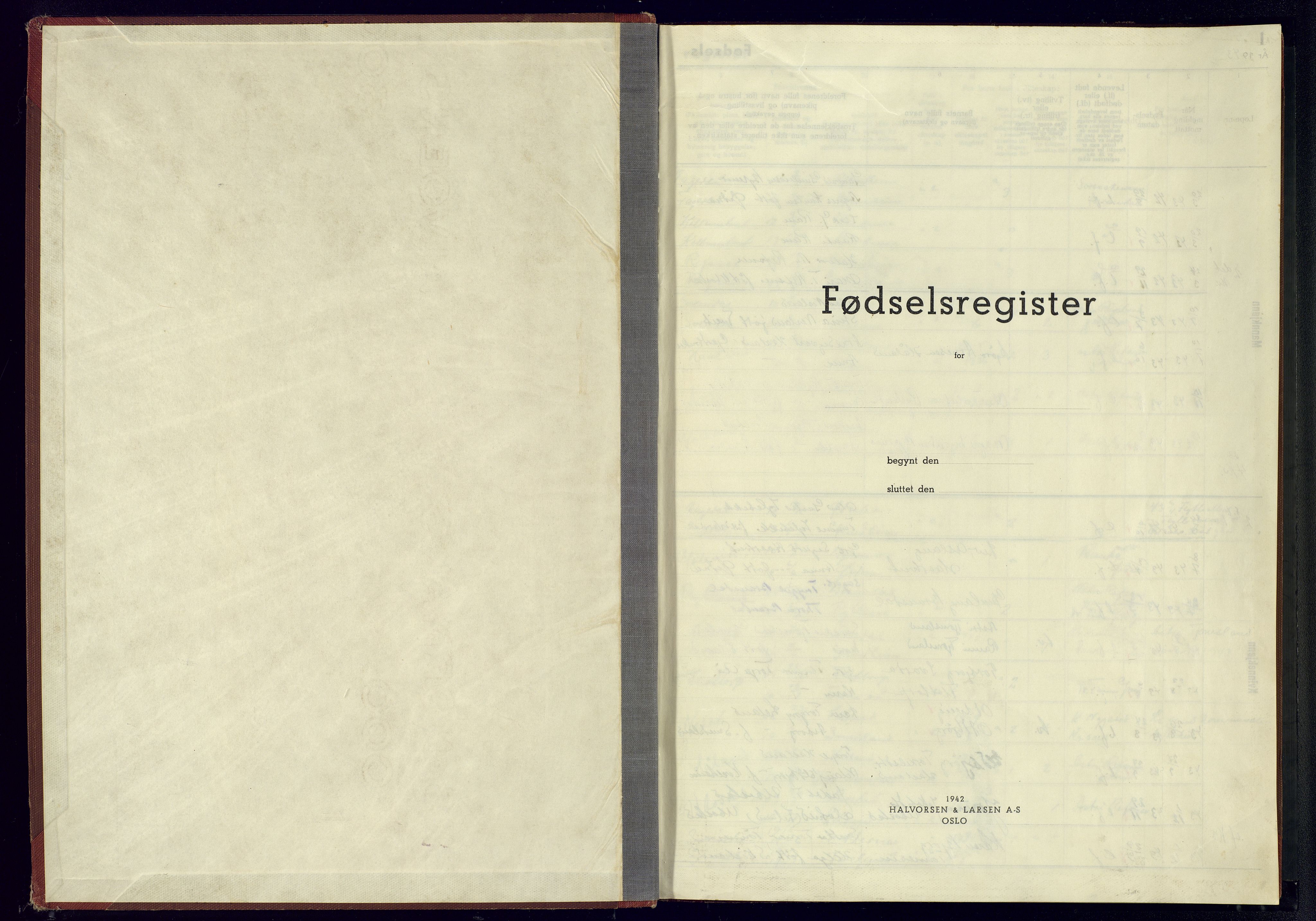 Bjelland sokneprestkontor, SAK/1111-0005/J/Jb/L0002: Fødselsregister nr. II.6.2, 1943-1945