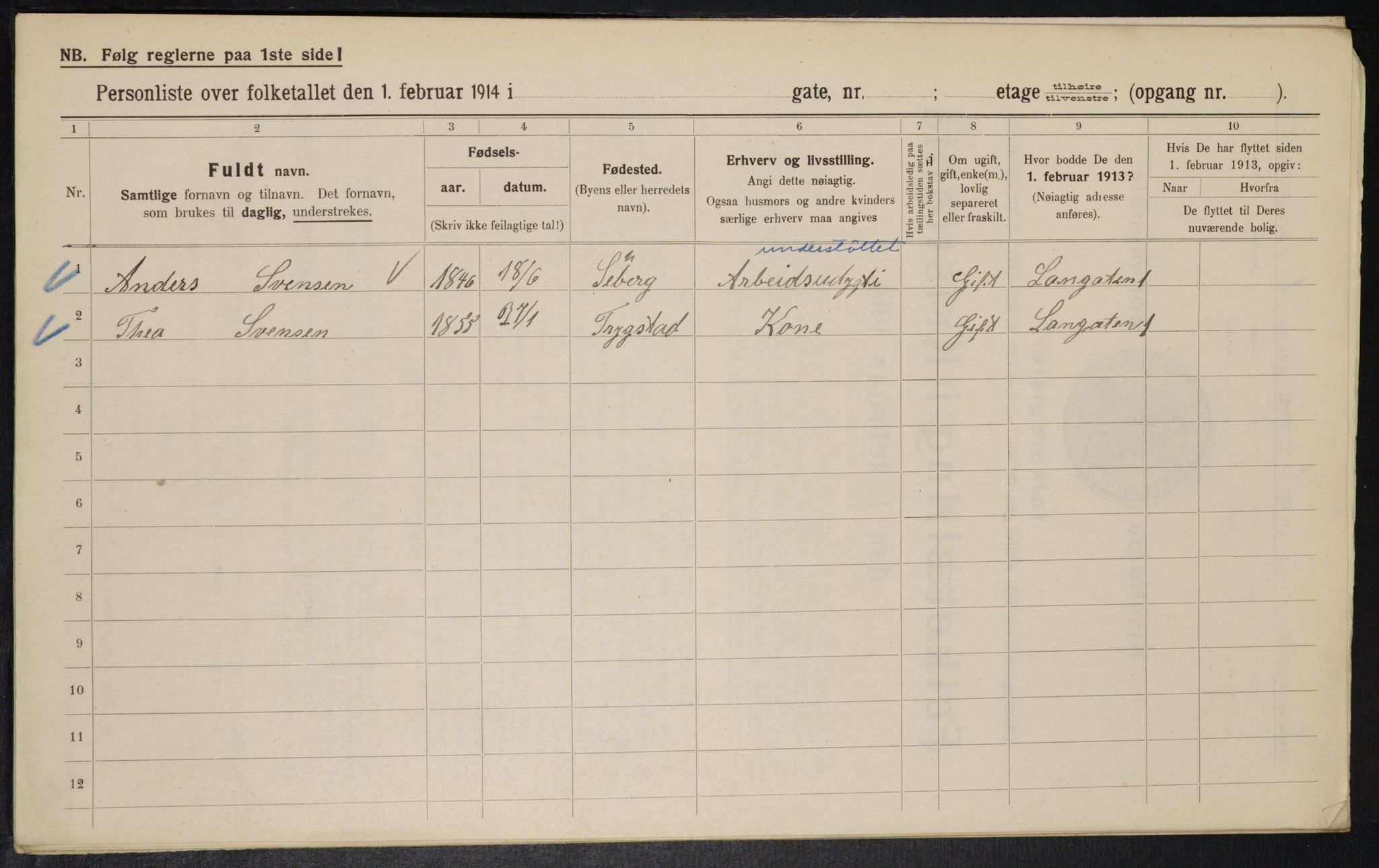 OBA, Kommunal folketelling 1.2.1914 for Kristiania, 1914, s. 56356