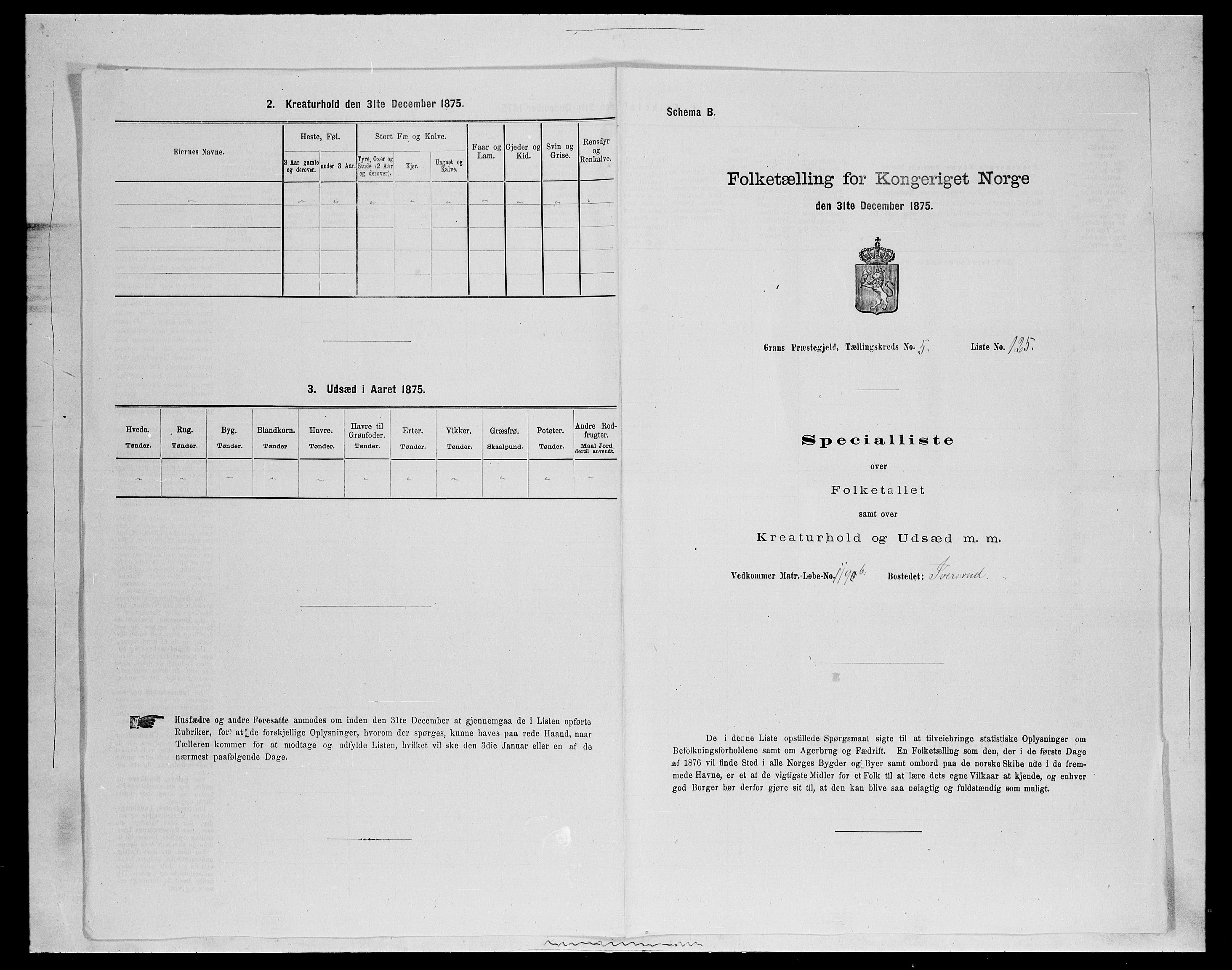 SAH, Folketelling 1875 for 0534P Gran prestegjeld, 1875, s. 1014