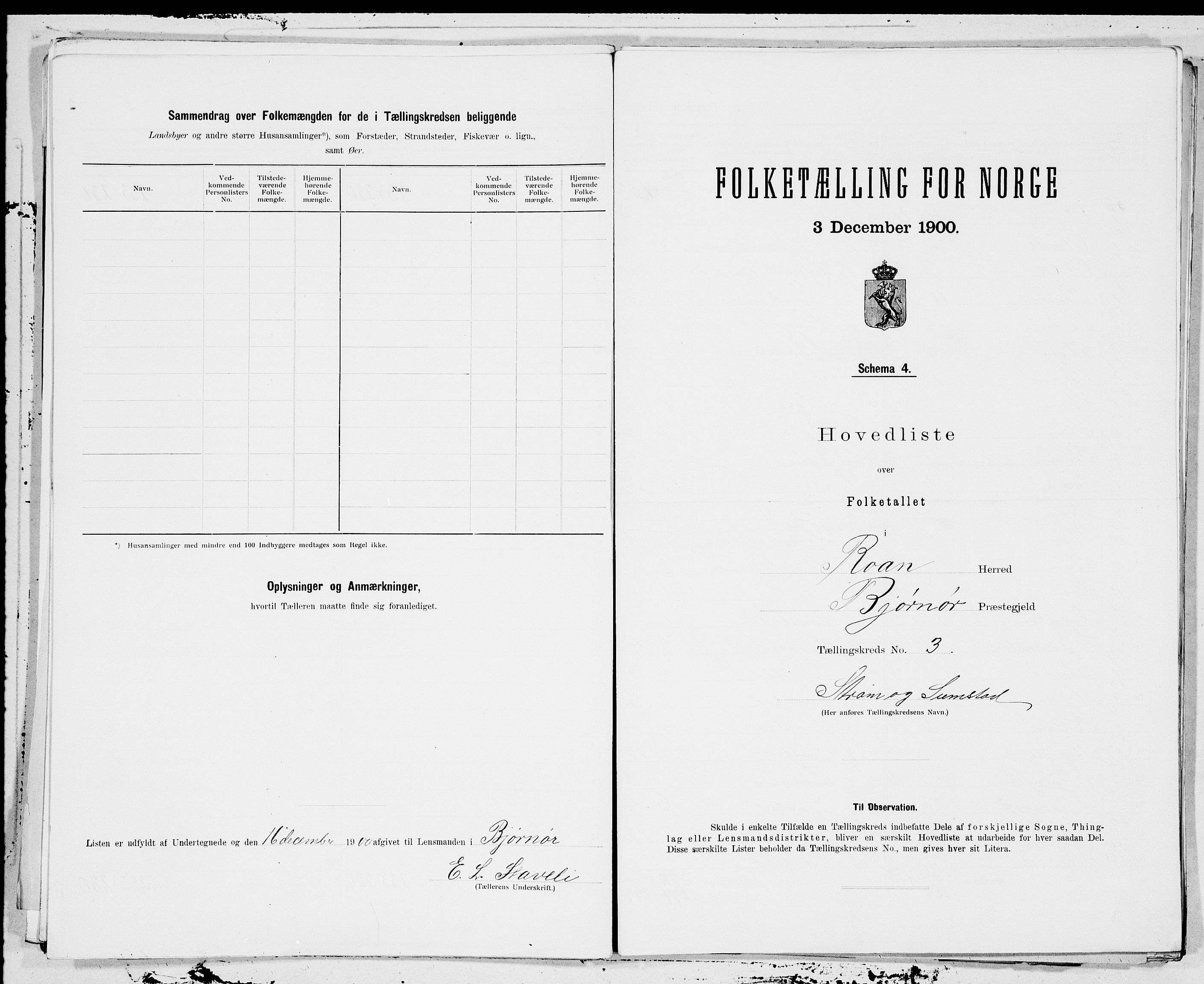 SAT, Folketelling 1900 for 1632 Roan herred, 1900, s. 6