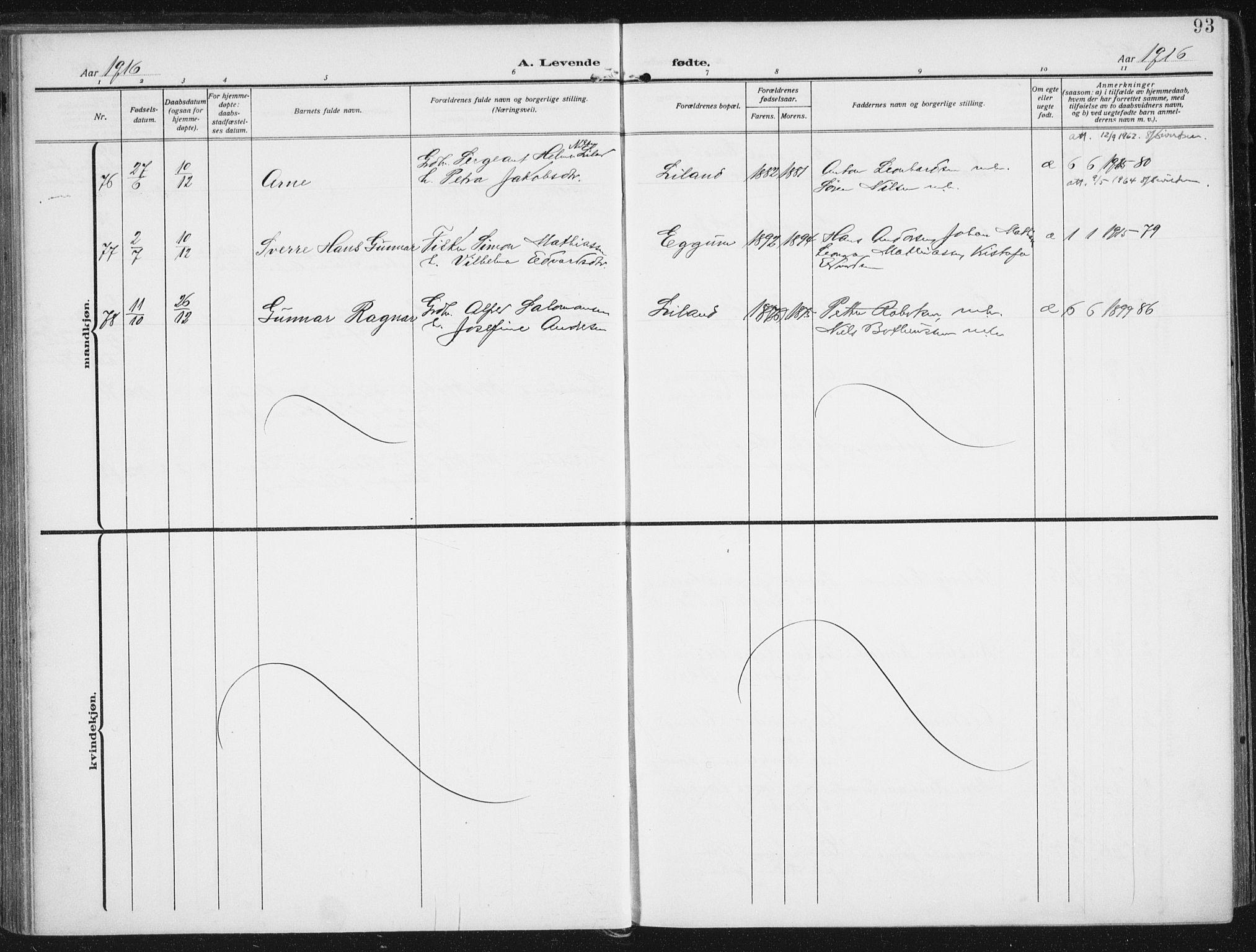 Ministerialprotokoller, klokkerbøker og fødselsregistre - Nordland, SAT/A-1459/880/L1135: Ministerialbok nr. 880A09, 1908-1919, s. 93