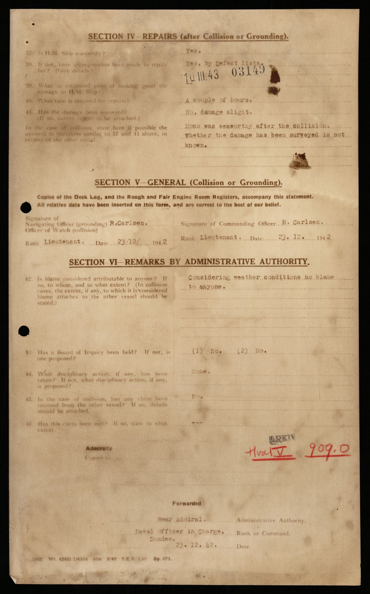 Forsvaret, Sjøforsvarets overkommando, AV/RA-RAFA-2035/D/Dc/L0306: --, 1940-1945, s. 231