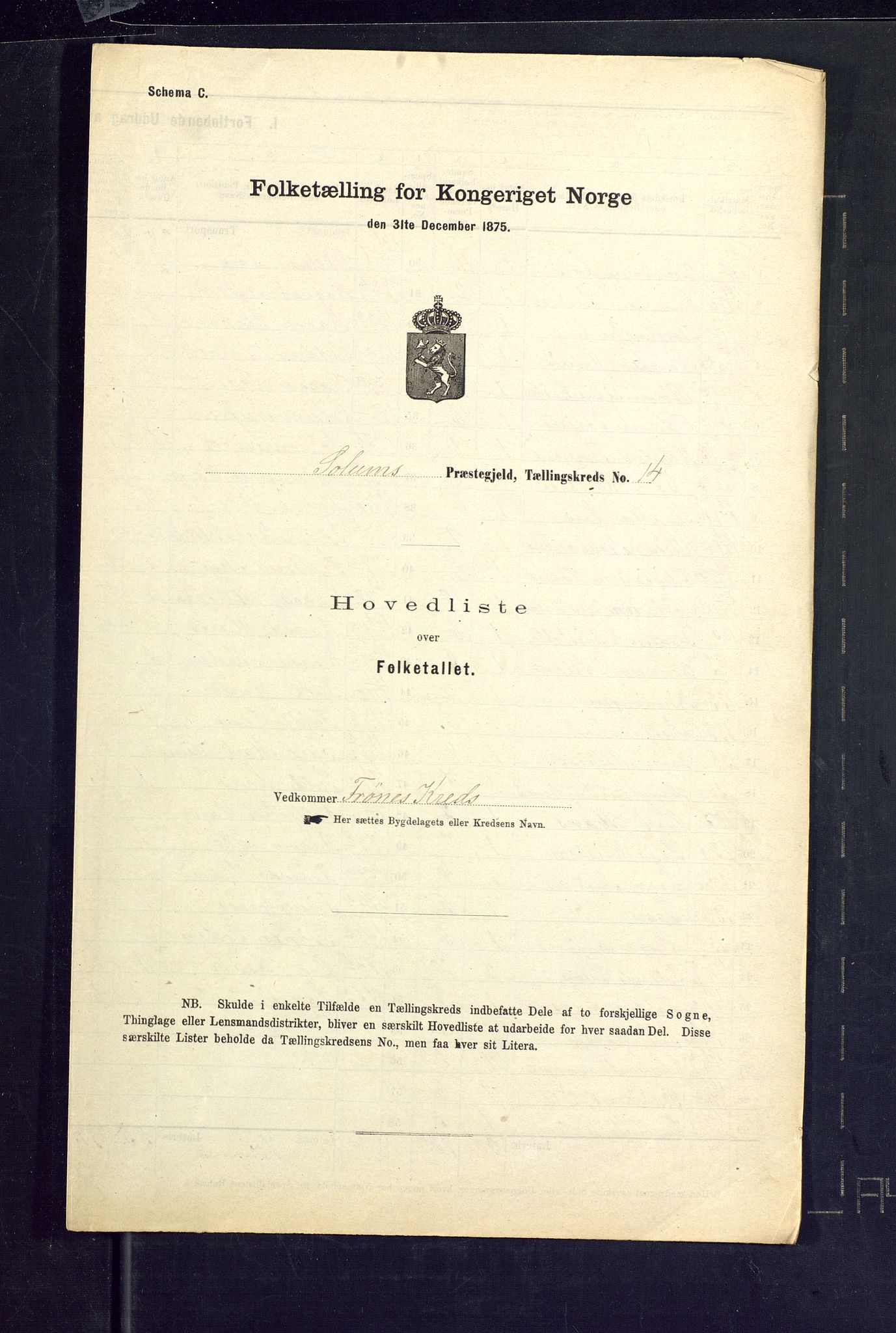 SAKO, Folketelling 1875 for 0818P Solum prestegjeld, 1875, s. 68