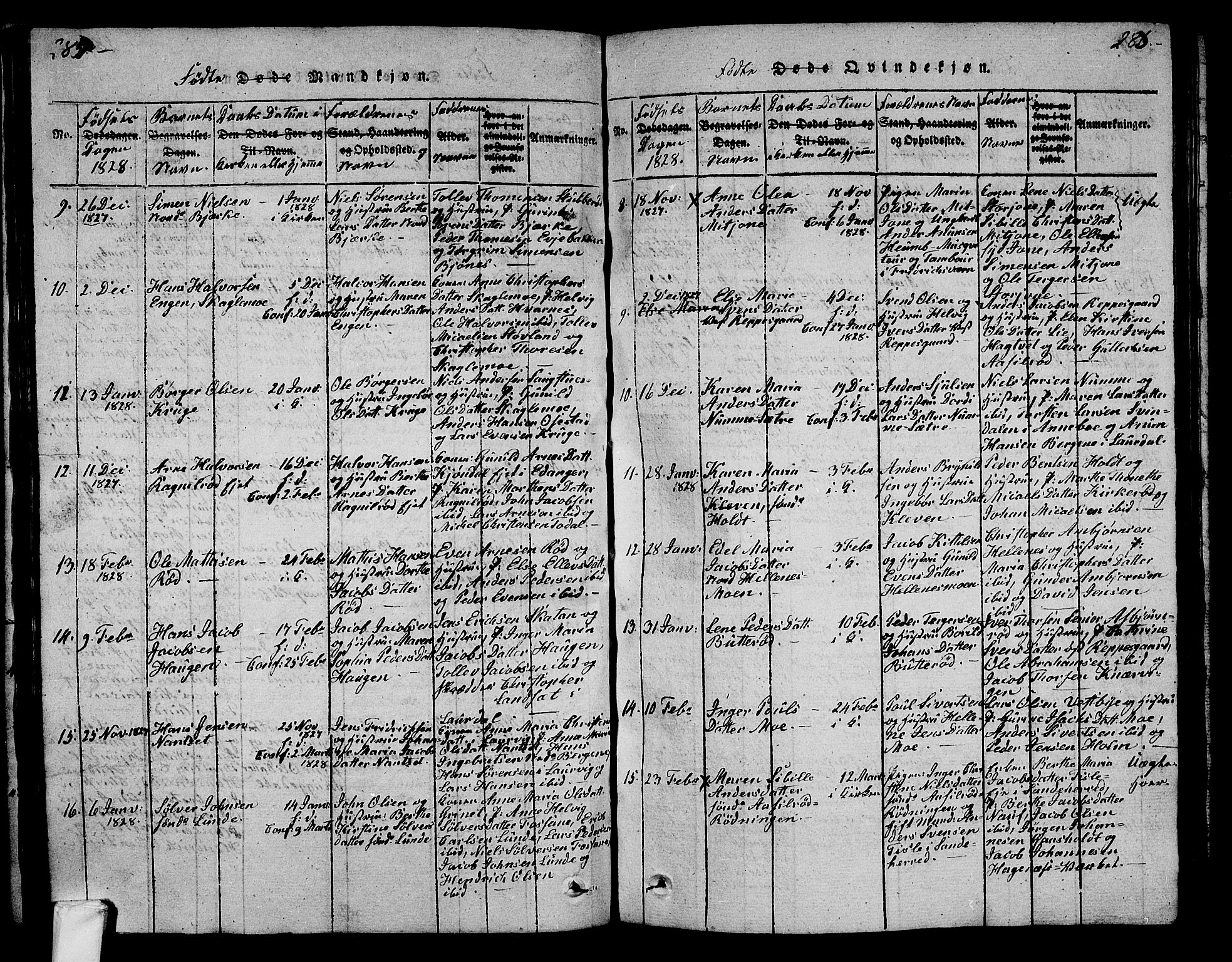 Hedrum kirkebøker, SAKO/A-344/G/Ga/L0003: Klokkerbok nr. I 3, 1817-1835, s. 287-288