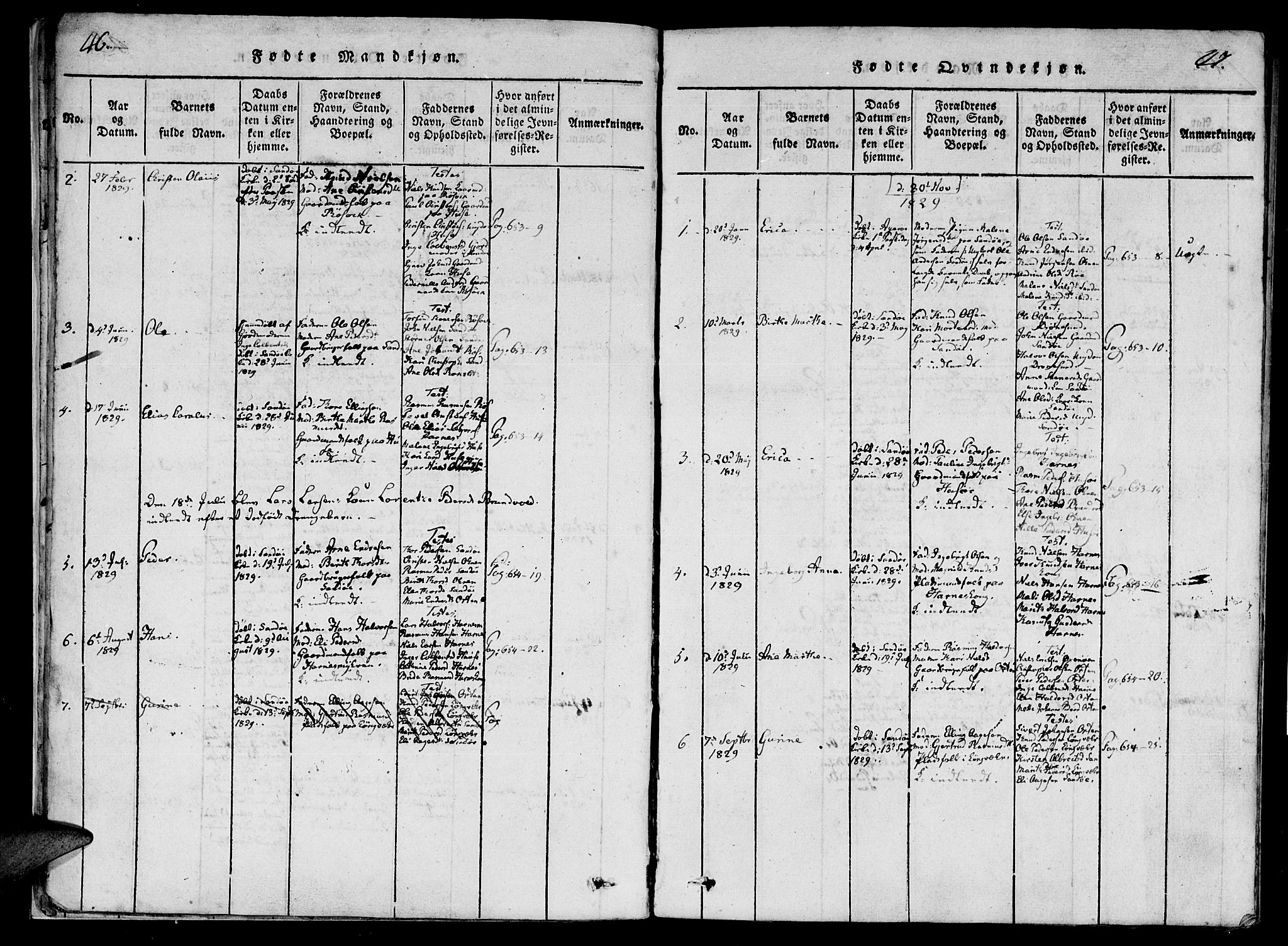 Ministerialprotokoller, klokkerbøker og fødselsregistre - Møre og Romsdal, AV/SAT-A-1454/561/L0727: Ministerialbok nr. 561A01, 1817-1858, s. 46-47