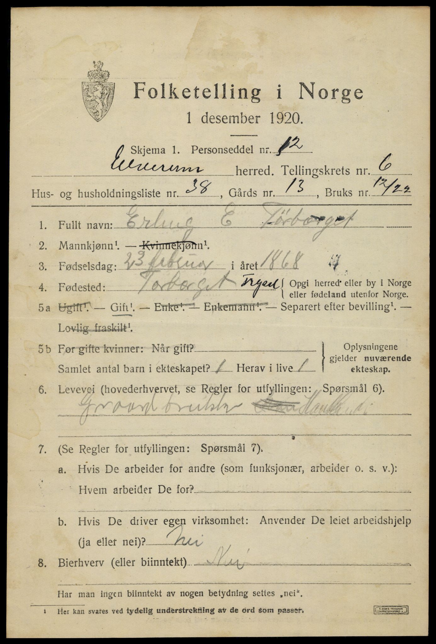 SAH, Folketelling 1920 for 0427 Elverum herred, 1920, s. 9790