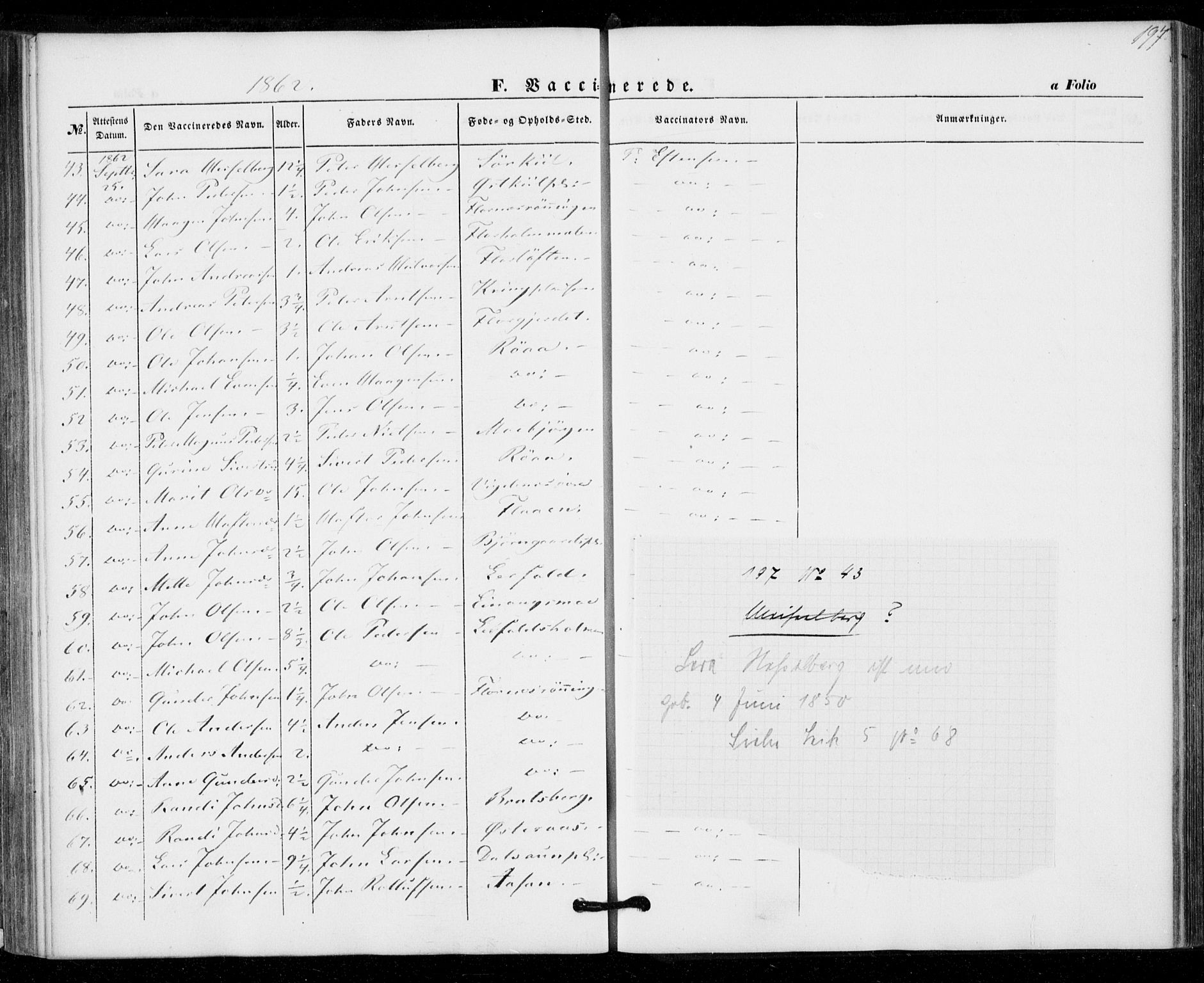 Ministerialprotokoller, klokkerbøker og fødselsregistre - Nord-Trøndelag, SAT/A-1458/703/L0028: Ministerialbok nr. 703A01, 1850-1862, s. 197