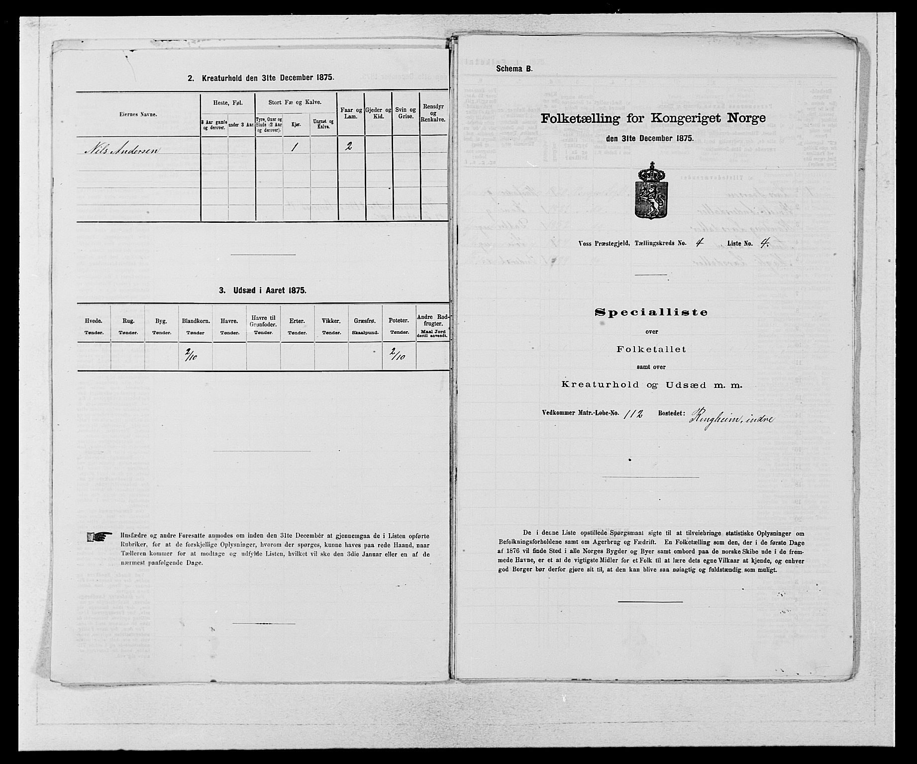 SAB, Folketelling 1875 for 1235P Voss prestegjeld, 1875, s. 469