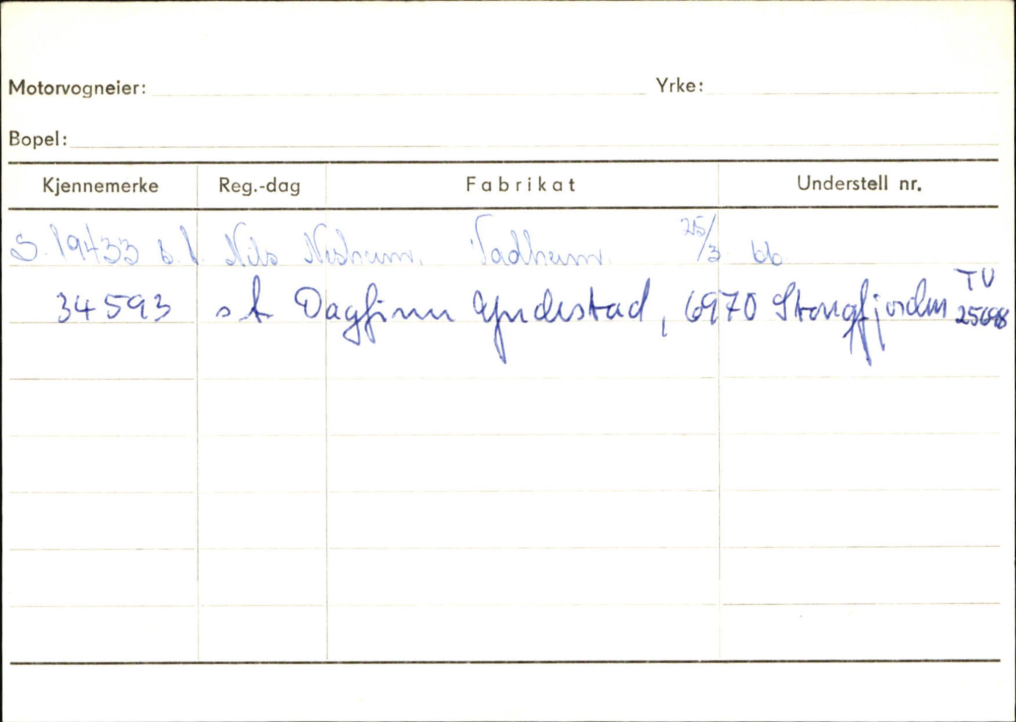 Statens vegvesen, Sogn og Fjordane vegkontor, SAB/A-5301/4/F/L0132: Eigarregister Askvoll A-Å. Balestrand A-Å, 1945-1975, s. 1425