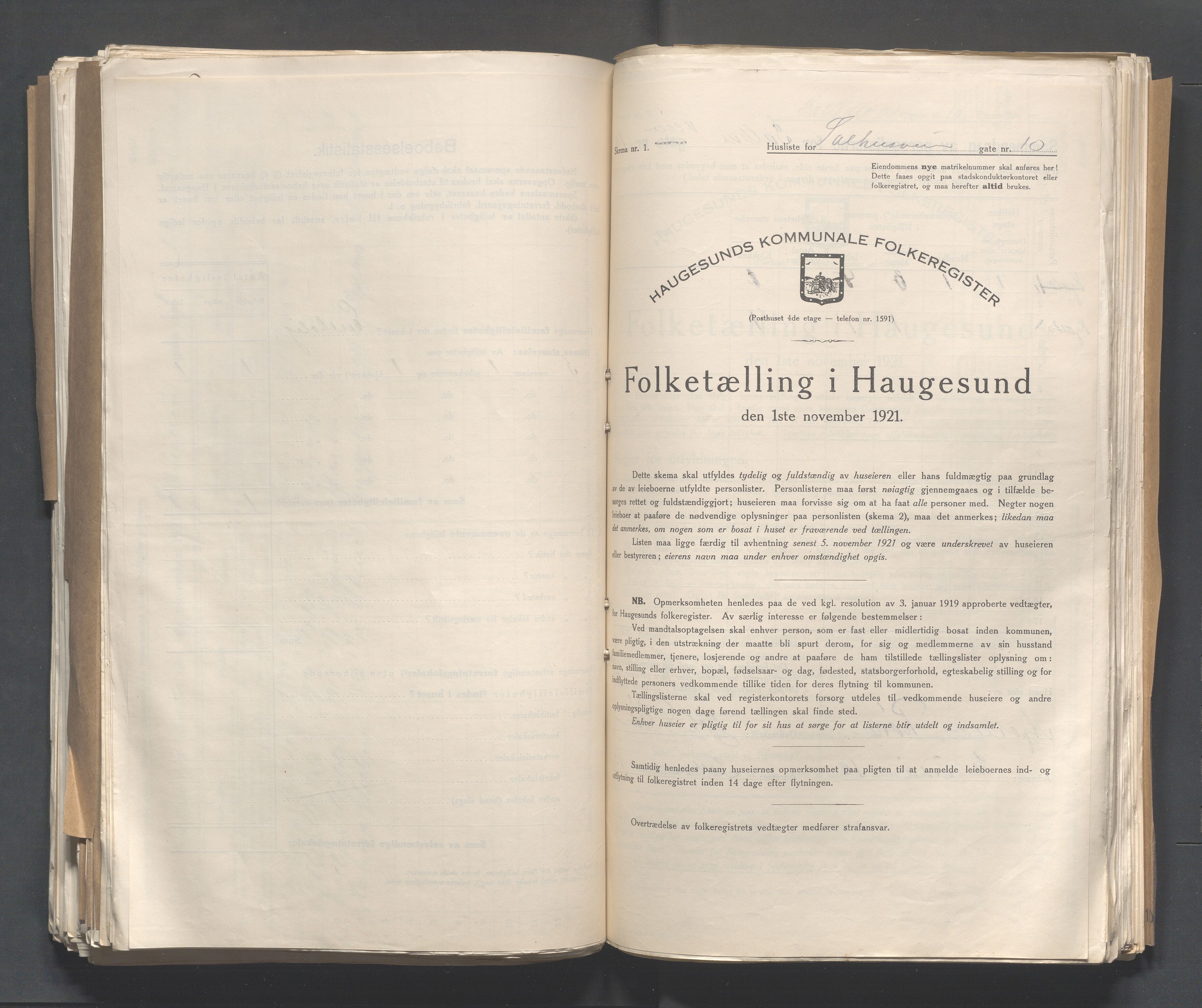 IKAR, Kommunal folketelling 1.11.1921 for Haugesund, 1921, s. 3457