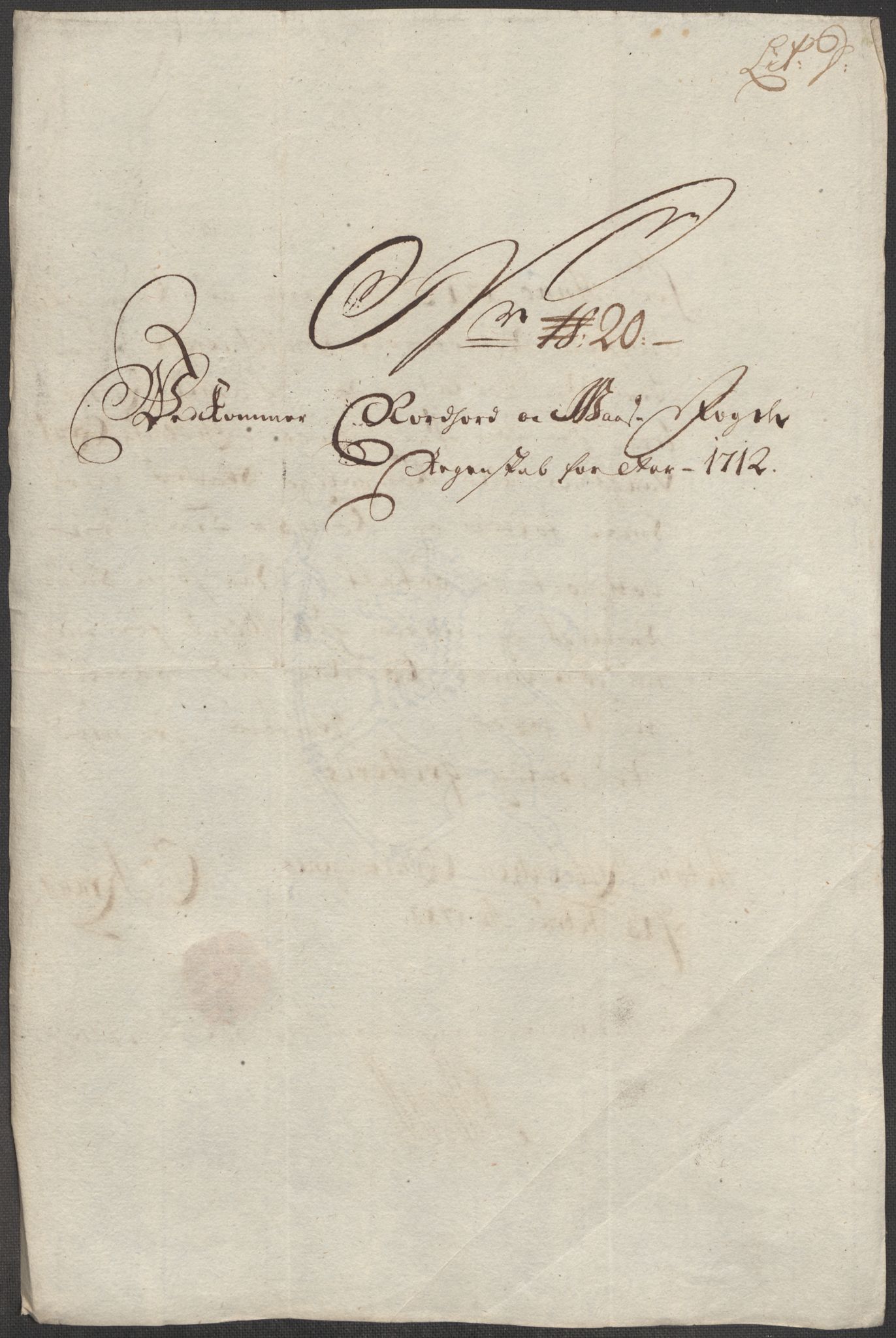 Rentekammeret inntil 1814, Reviderte regnskaper, Fogderegnskap, AV/RA-EA-4092/R51/L3194: Fogderegnskap Nordhordland og Voss, 1712, s. 222