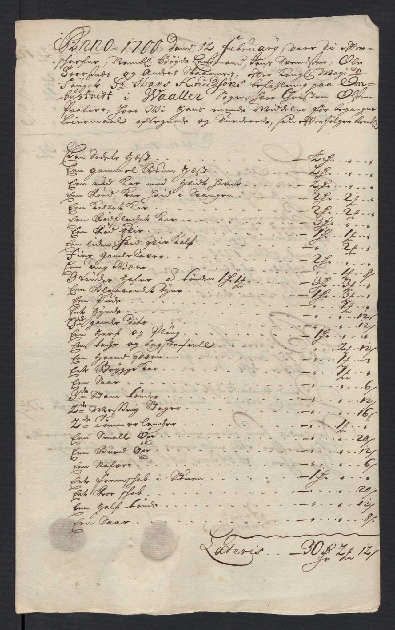 Rentekammeret inntil 1814, Reviderte regnskaper, Fogderegnskap, AV/RA-EA-4092/R04/L0129: Fogderegnskap Moss, Onsøy, Tune, Veme og Åbygge, 1700, s. 277
