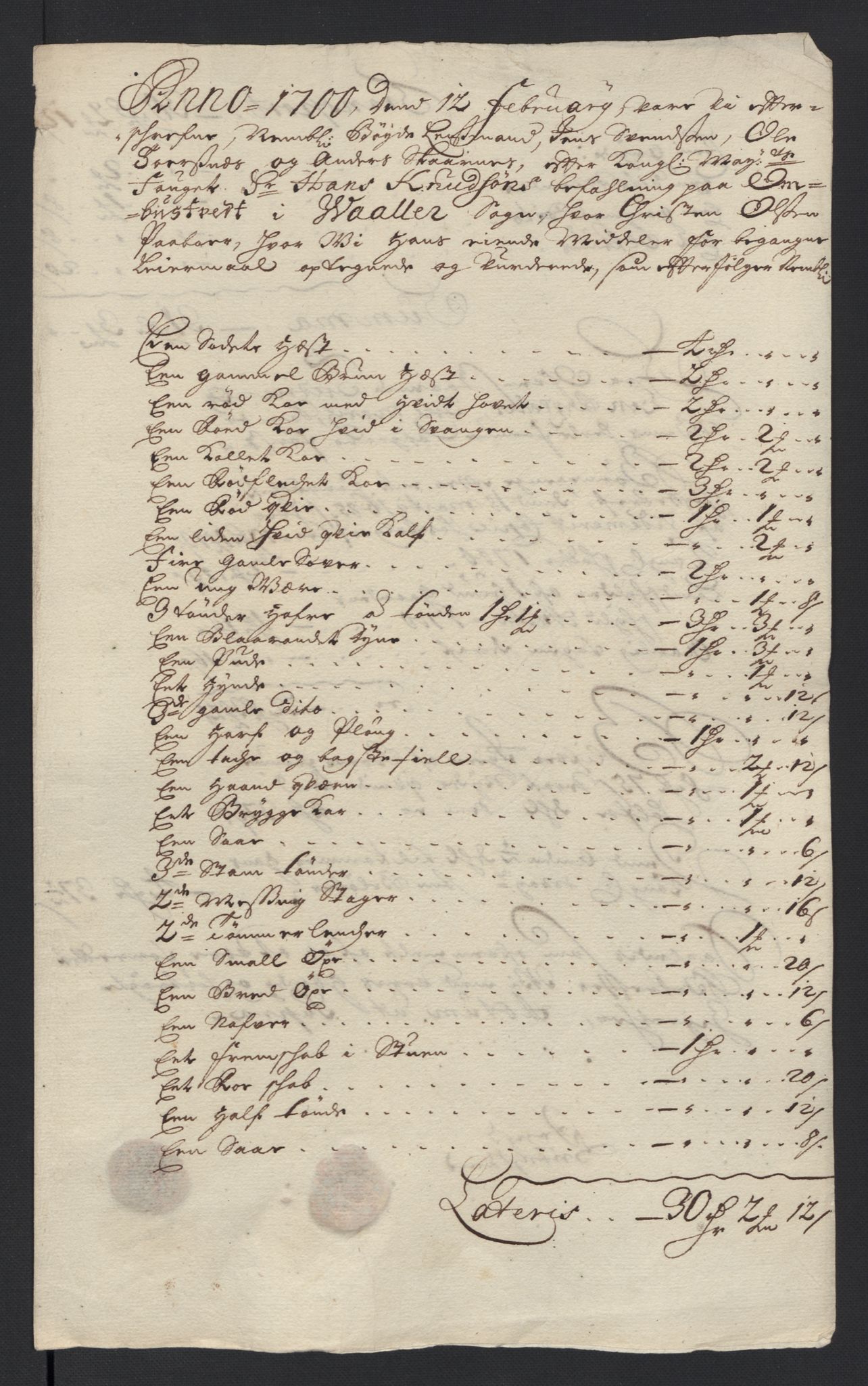 Rentekammeret inntil 1814, Reviderte regnskaper, Fogderegnskap, RA/EA-4092/R04/L0129: Fogderegnskap Moss, Onsøy, Tune, Veme og Åbygge, 1700, s. 277