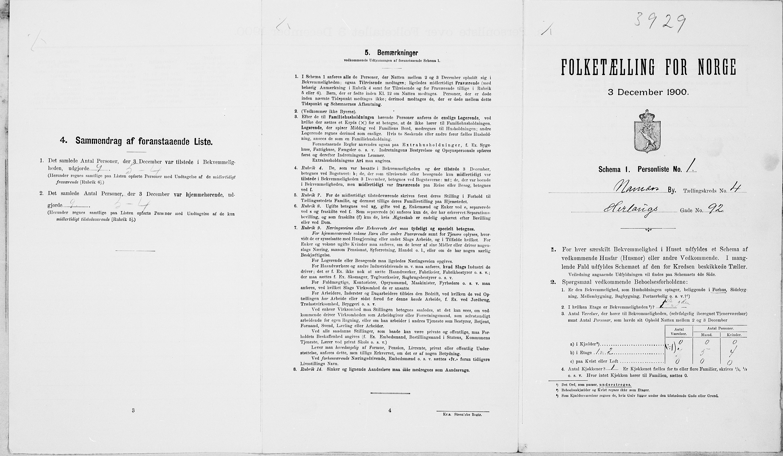 SAT, Folketelling 1900 for 1703 Namsos ladested, 1900, s. 836