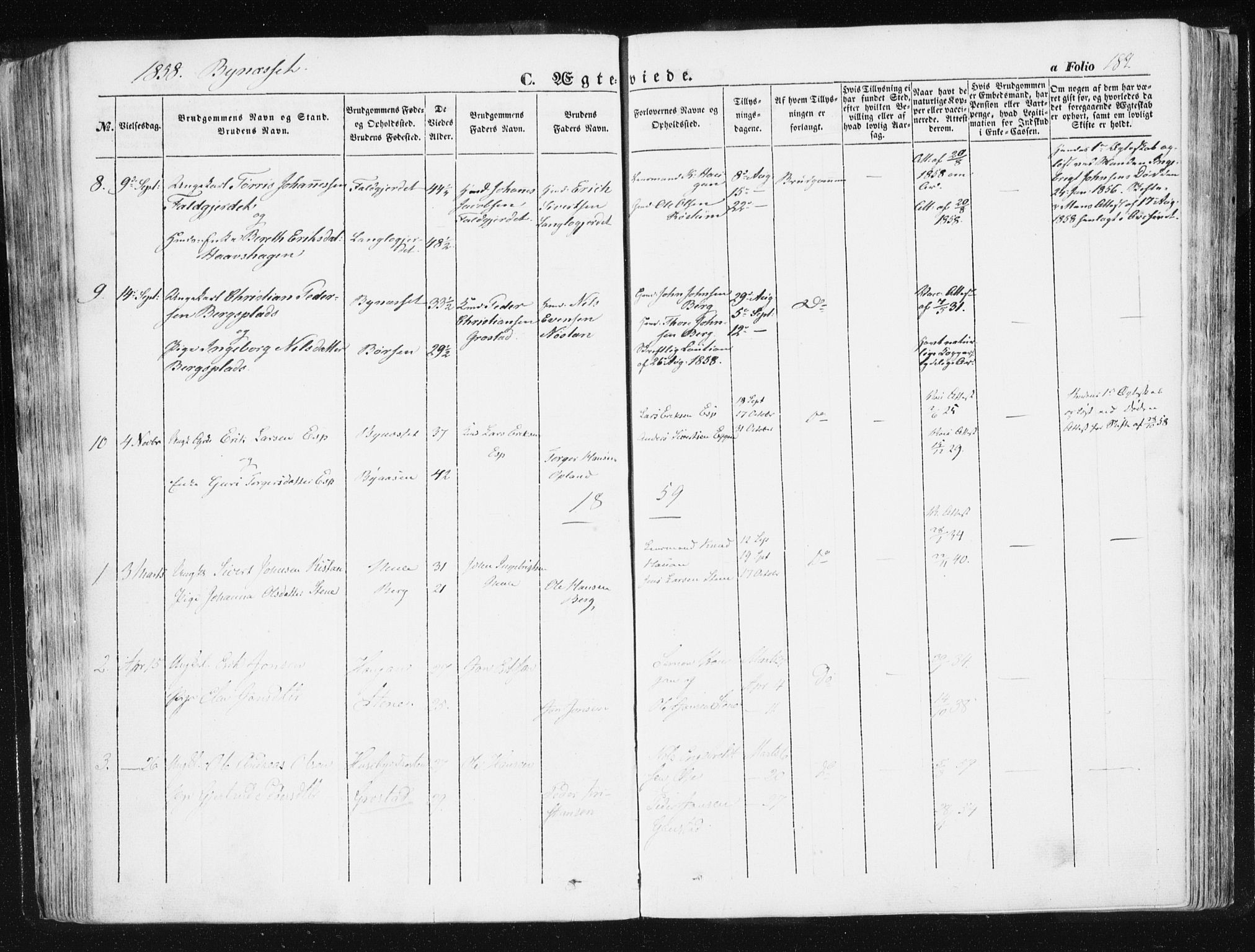 Ministerialprotokoller, klokkerbøker og fødselsregistre - Sør-Trøndelag, SAT/A-1456/612/L0376: Ministerialbok nr. 612A08, 1846-1859, s. 184