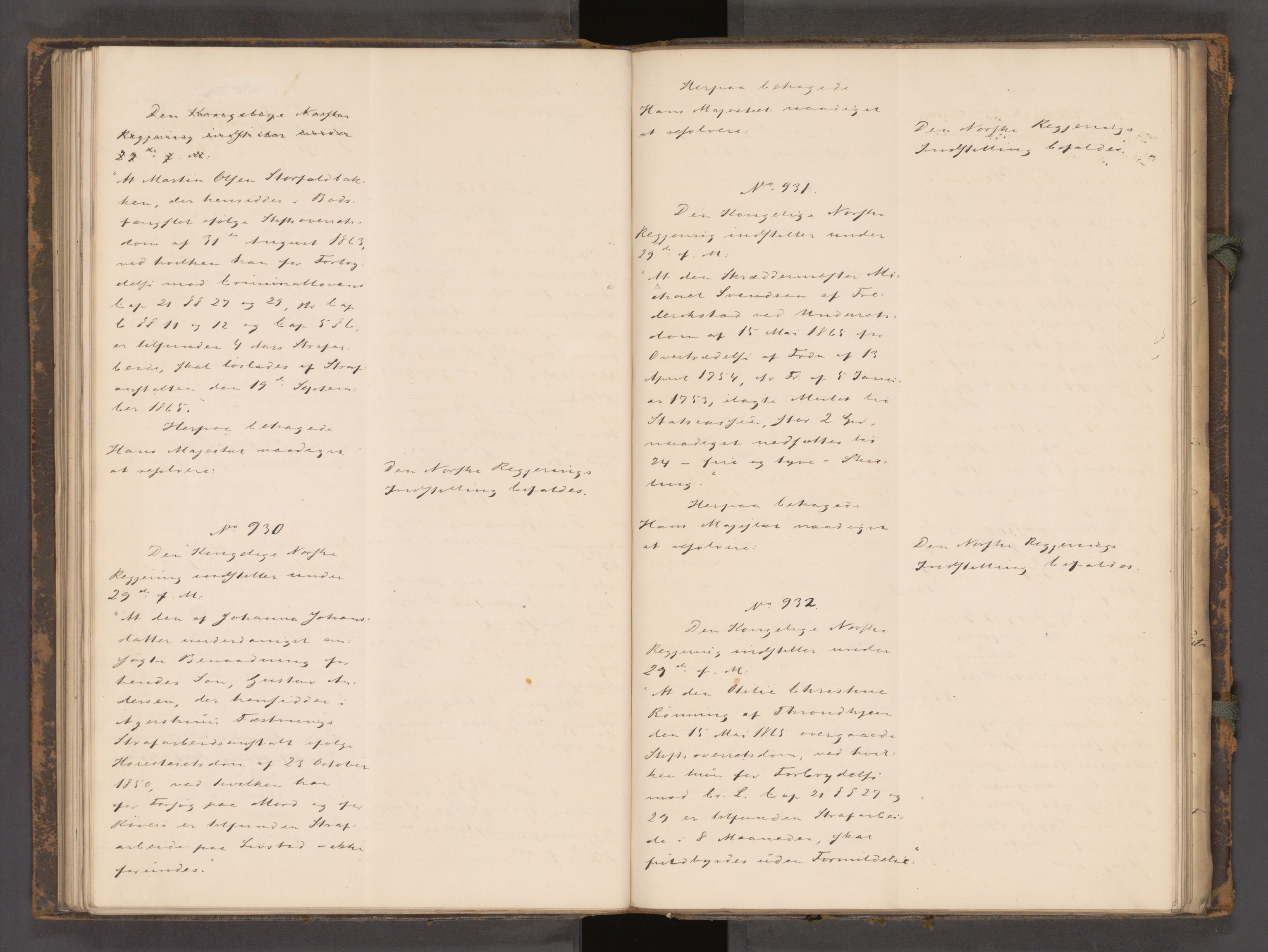 Statsrådssekretariatet, AV/RA-S-1001/A/Ab/L0104: Kgl. res. nr. 724-1001b, 2. halvår, 1865