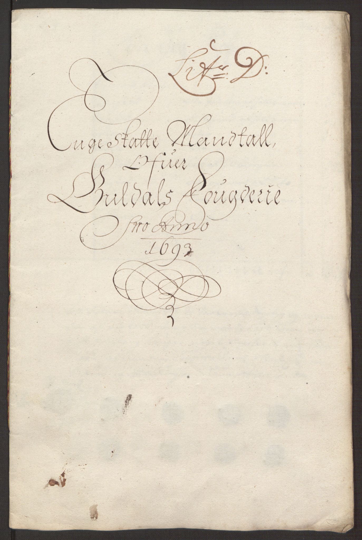 Rentekammeret inntil 1814, Reviderte regnskaper, Fogderegnskap, RA/EA-4092/R59/L3943: Fogderegnskap Gauldal, 1693, s. 80