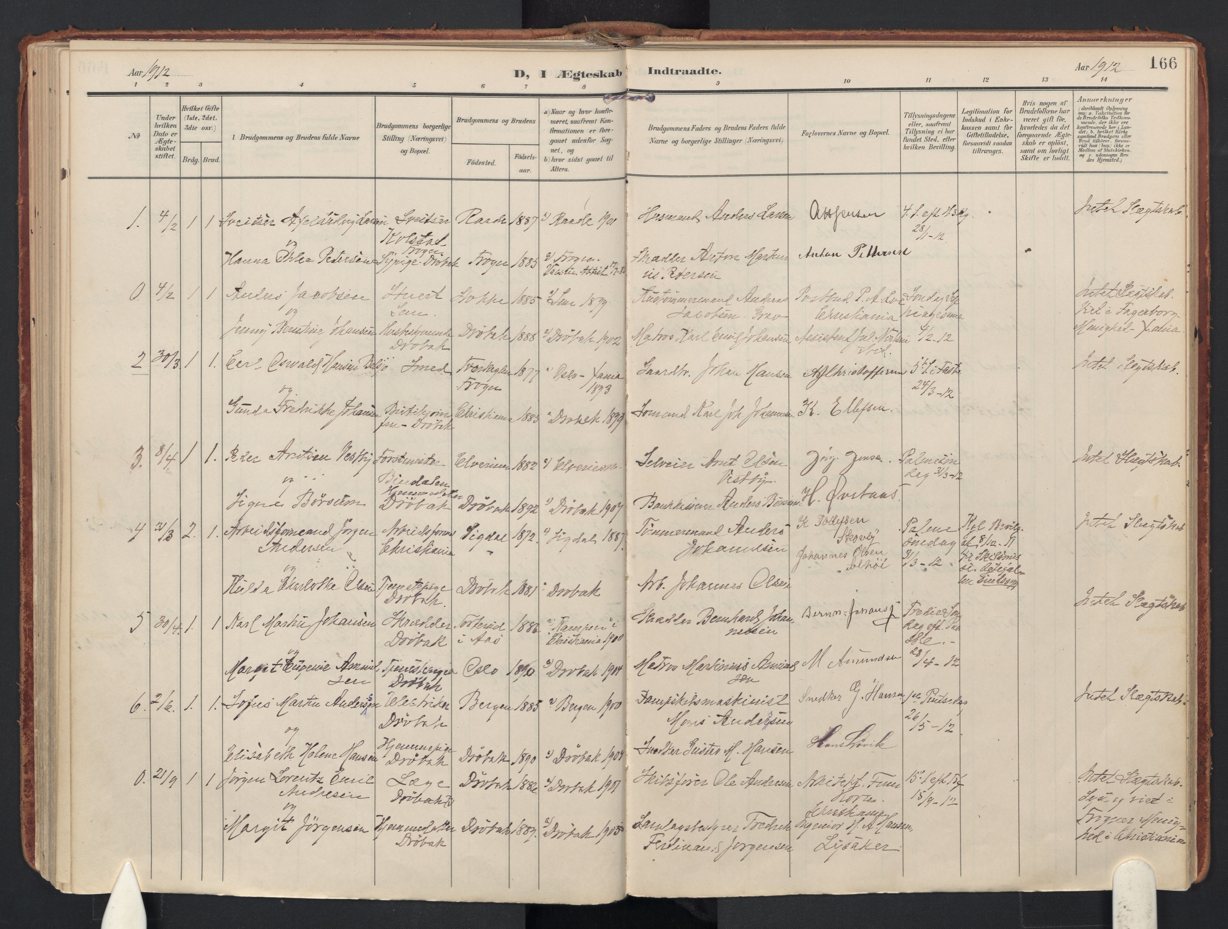 Drøbak prestekontor Kirkebøker, AV/SAO-A-10142a/F/Fb/L0003: Ministerialbok nr. II 3, 1897-1918, s. 166