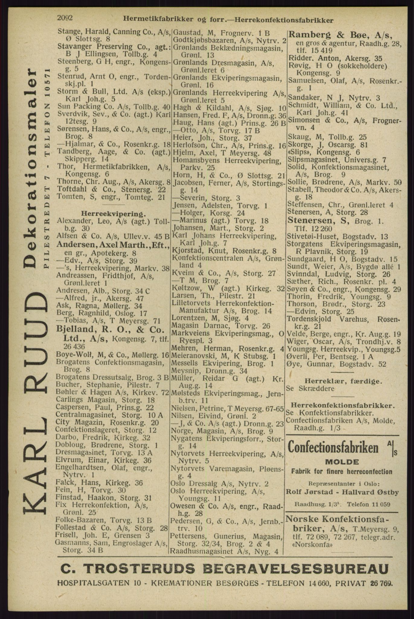 Kristiania/Oslo adressebok, PUBL/-, 1929, s. 2092