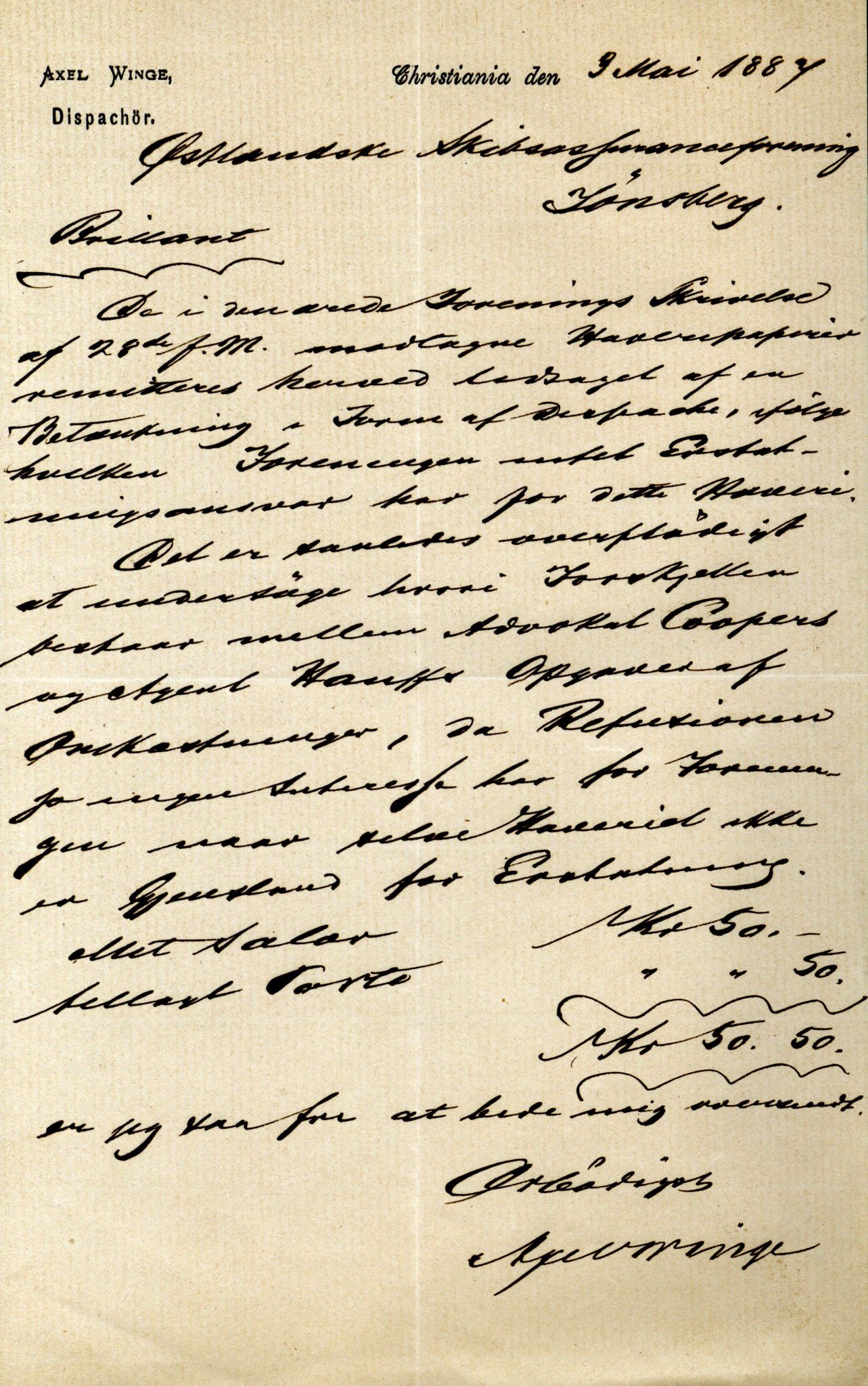 Pa 63 - Østlandske skibsassuranceforening, VEMU/A-1079/G/Ga/L0019/0010: Havaridokumenter / Victoria, Vigor, Cathrine, Brillant, Alvega, Rotvid, 1886, s. 28