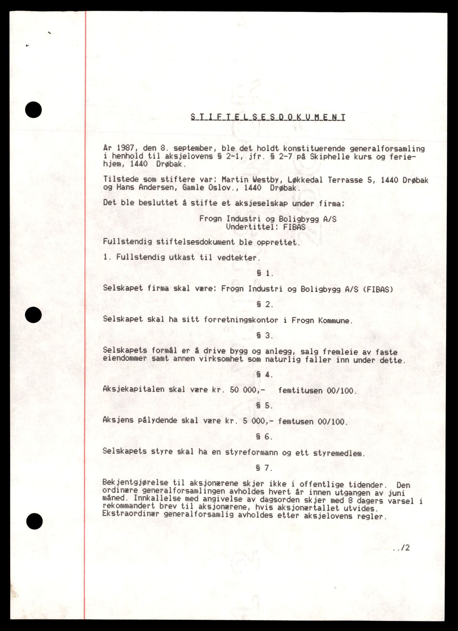 Ytre Follo tingrett, SAT/A-10177/K/Kb/Kba/L0013: Aksjeselskap, Frogn I - He, 1890-1989, s. 1