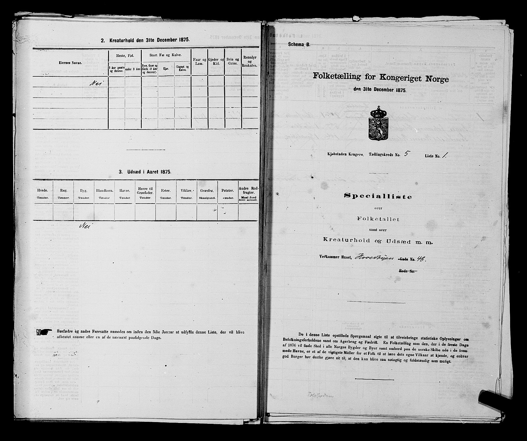 SAKO, Folketelling 1875 for 0801P Kragerø prestegjeld, 1875, s. 105