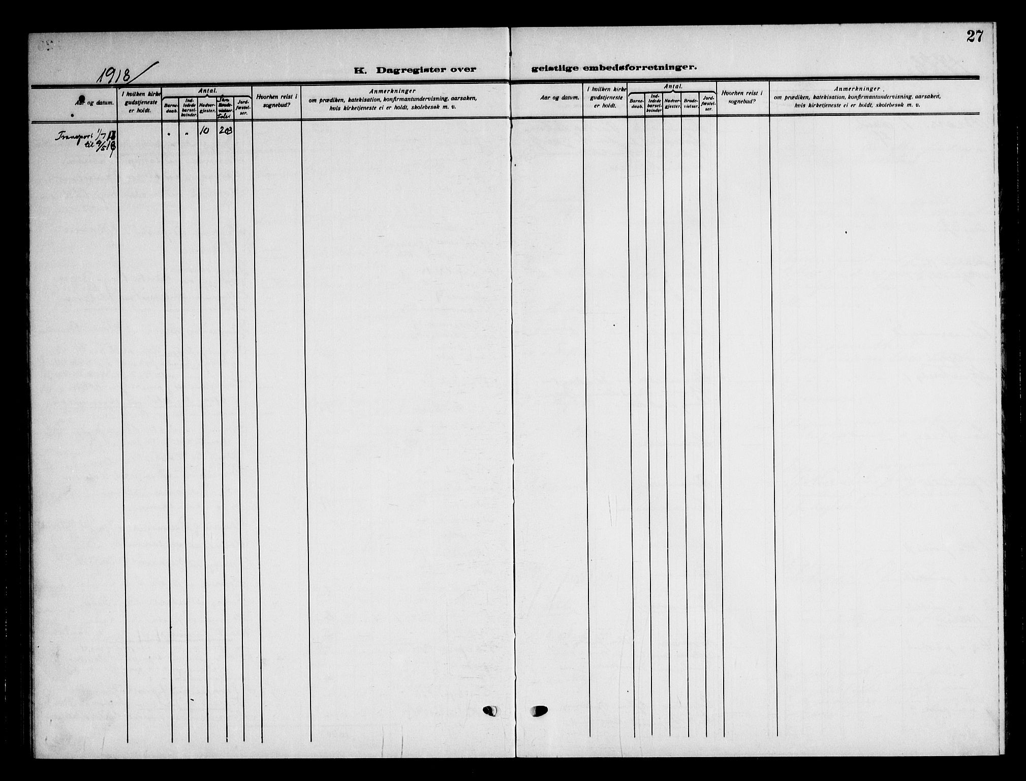 Akershus festnings slaveri Kirkebøker, AV/SAO-A-10841/F/Fa/L0004: Ministerialbok nr. 4, 1913-1950, s. 27
